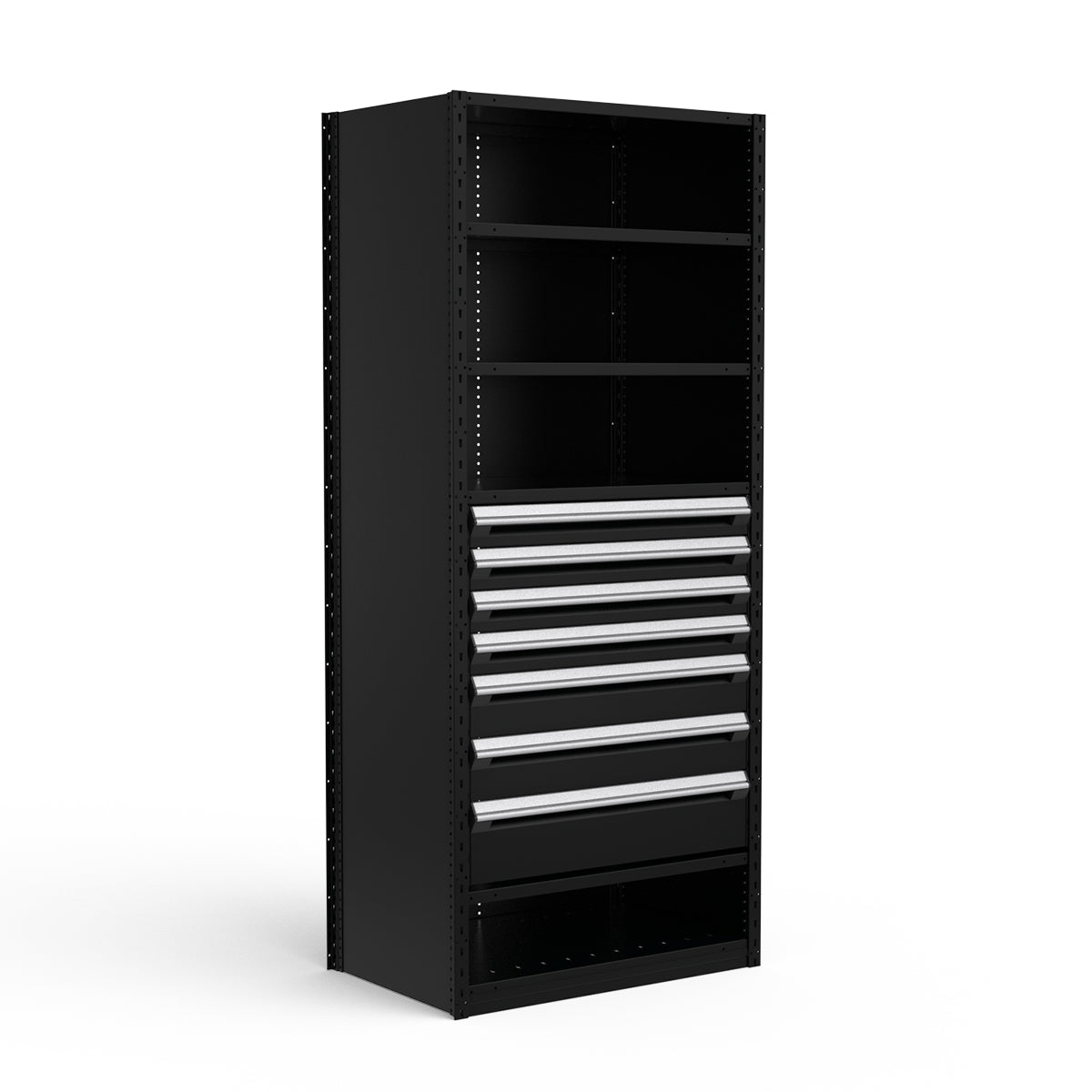 Shelving with Drawers - 36"H Drawer Bank - 7 drawers (Starter)