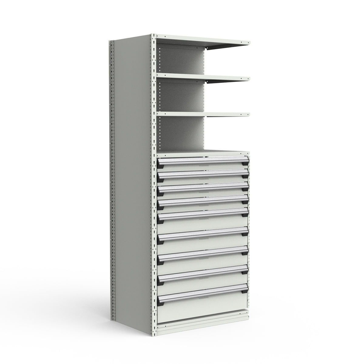 Shelving with Drawers - 48"H Drawer Bank - 9 drawers (Add-On)