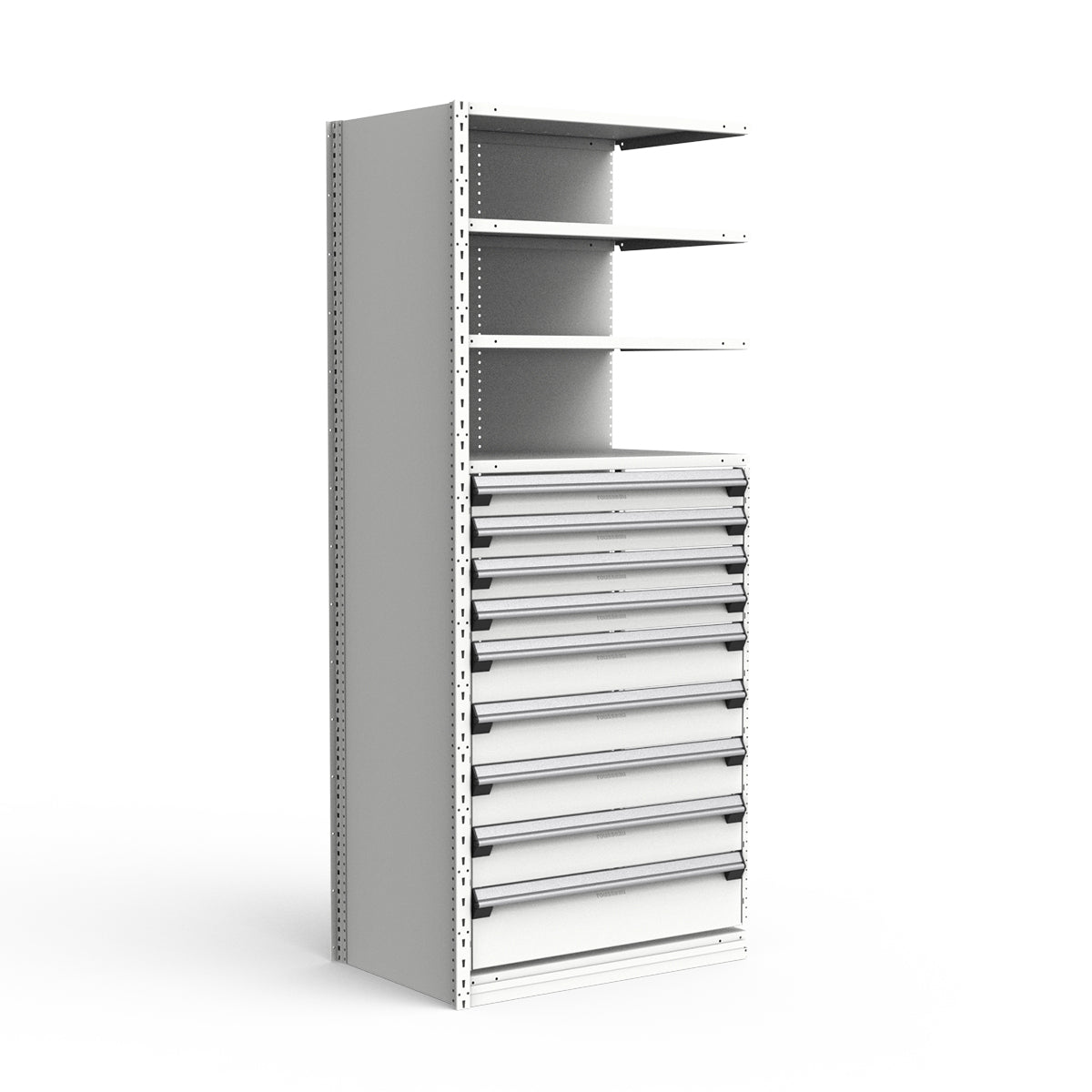 Shelving with Drawers - 48"H Drawer Bank - 9 drawers (Add-On)