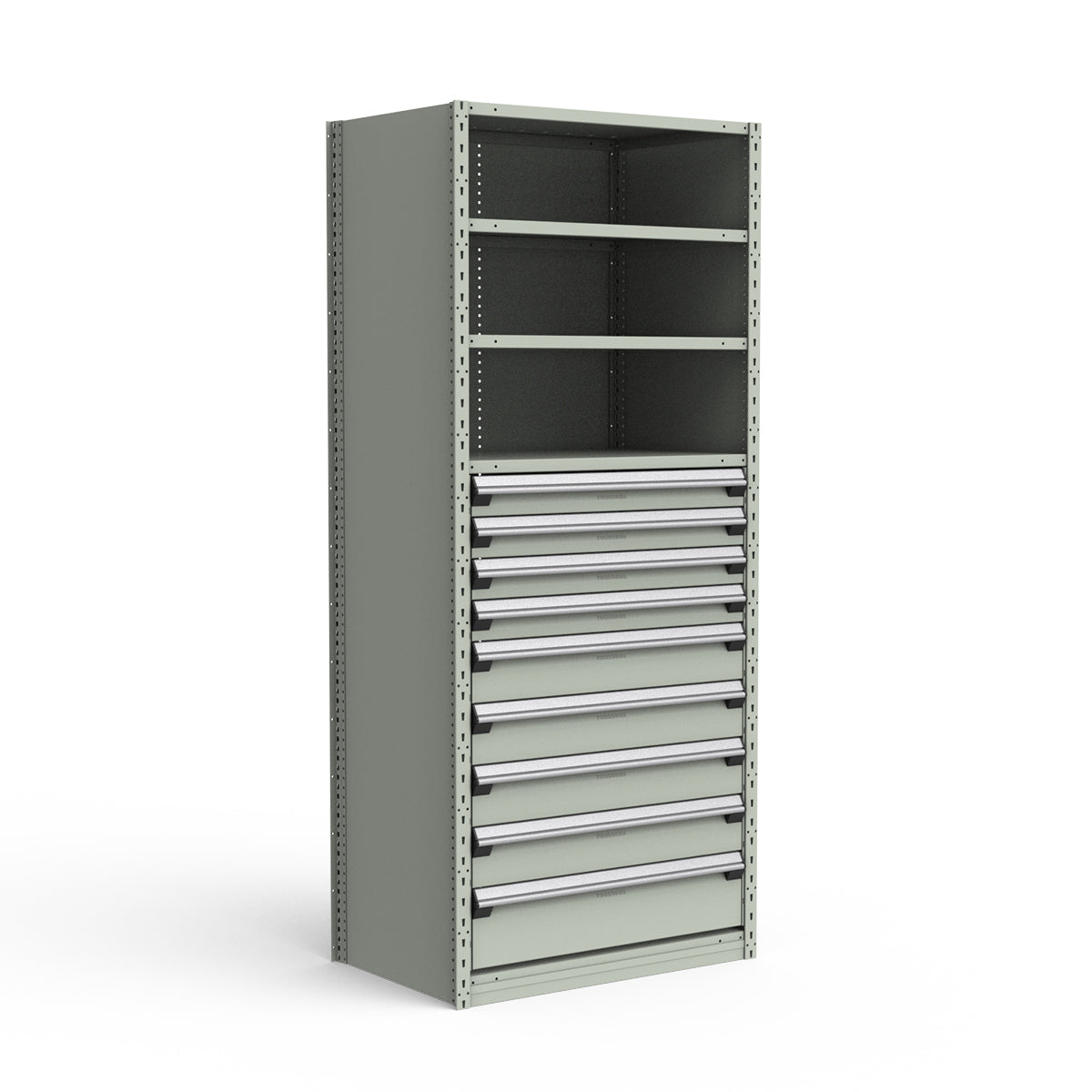 Shelving with Drawers - 48"H Drawer Bank - 9 drawers (Starter)