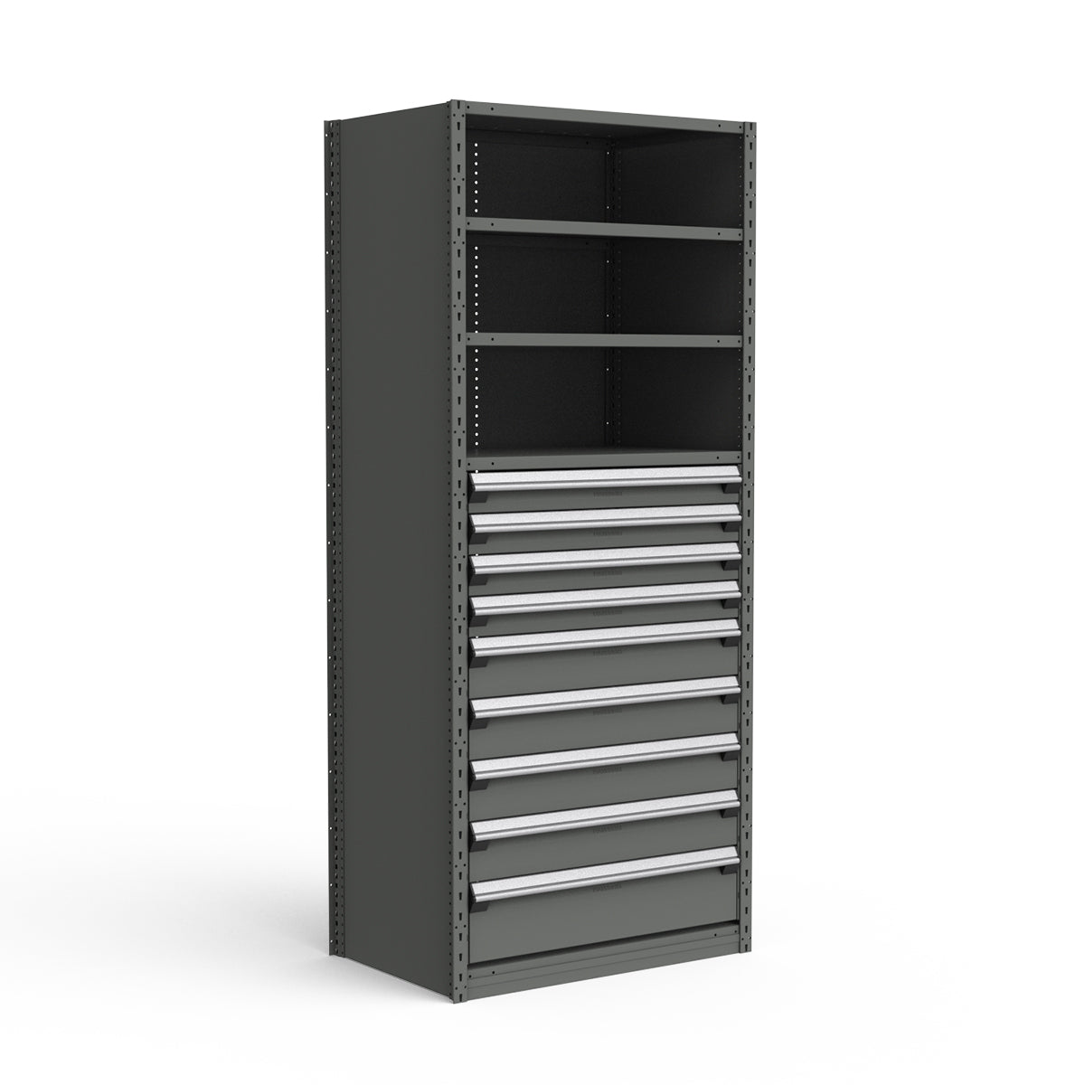 Shelving with Drawers - 48"H Drawer Bank - 9 drawers (Starter)