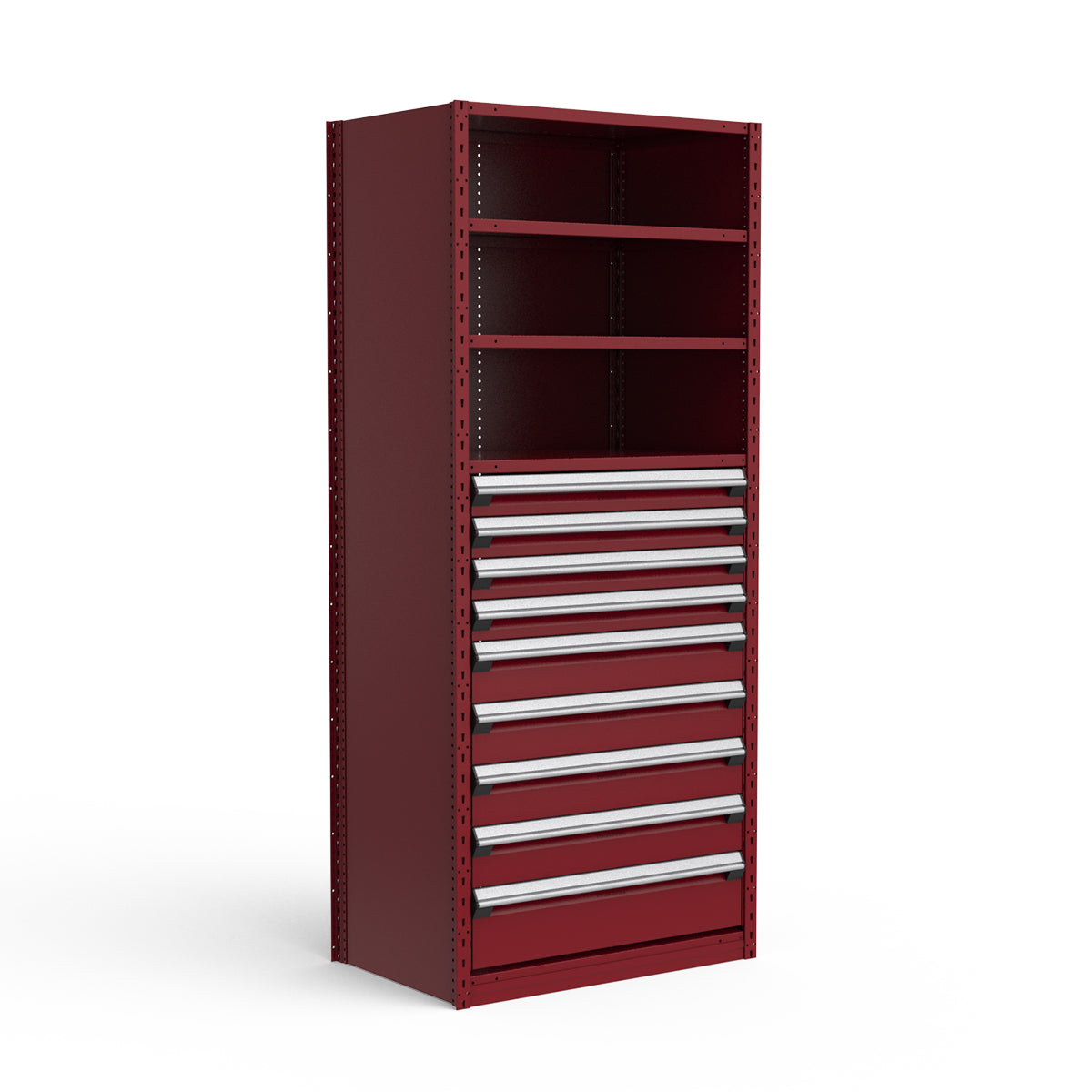 Shelving with Drawers - 48"H Drawer Bank - 9 drawers (Starter)