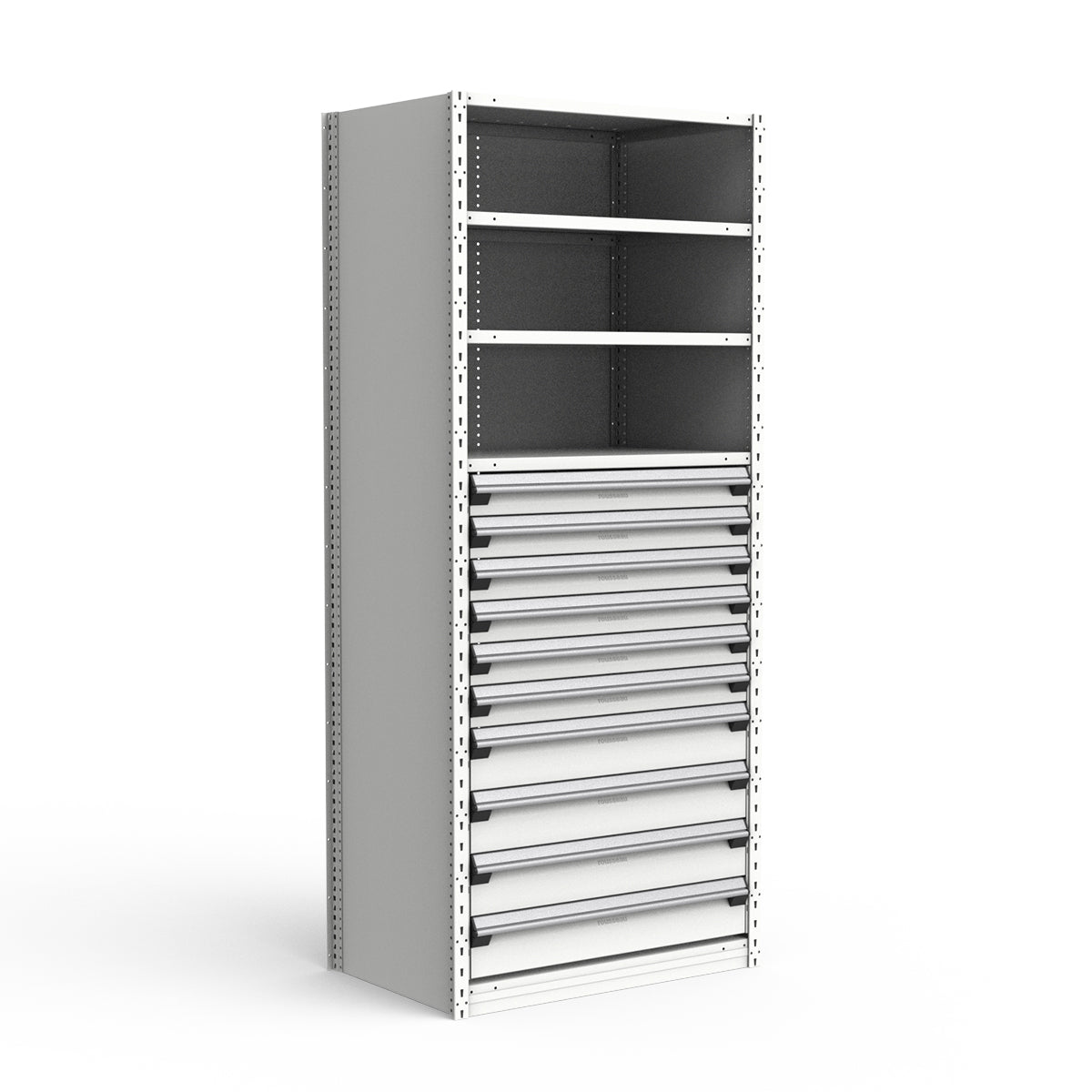 Shelving with Drawers - 48"H Drawer Bank - 10 drawers (Starter)