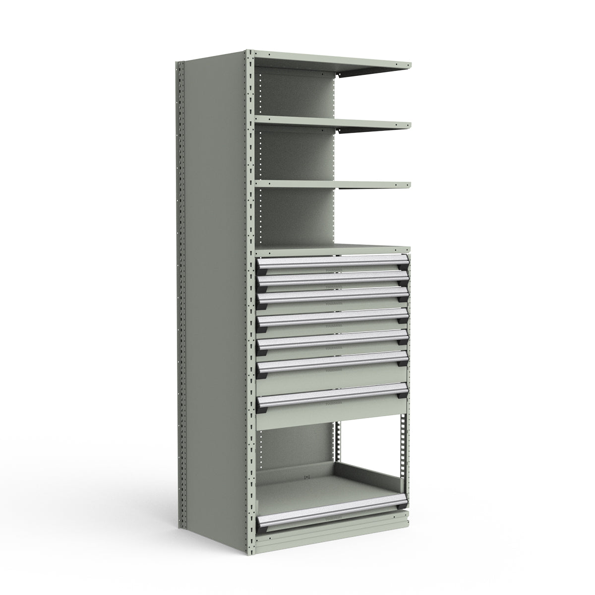Shelving with Drawers - 48"H Drawer Bank - 7 drawers (Add-On)