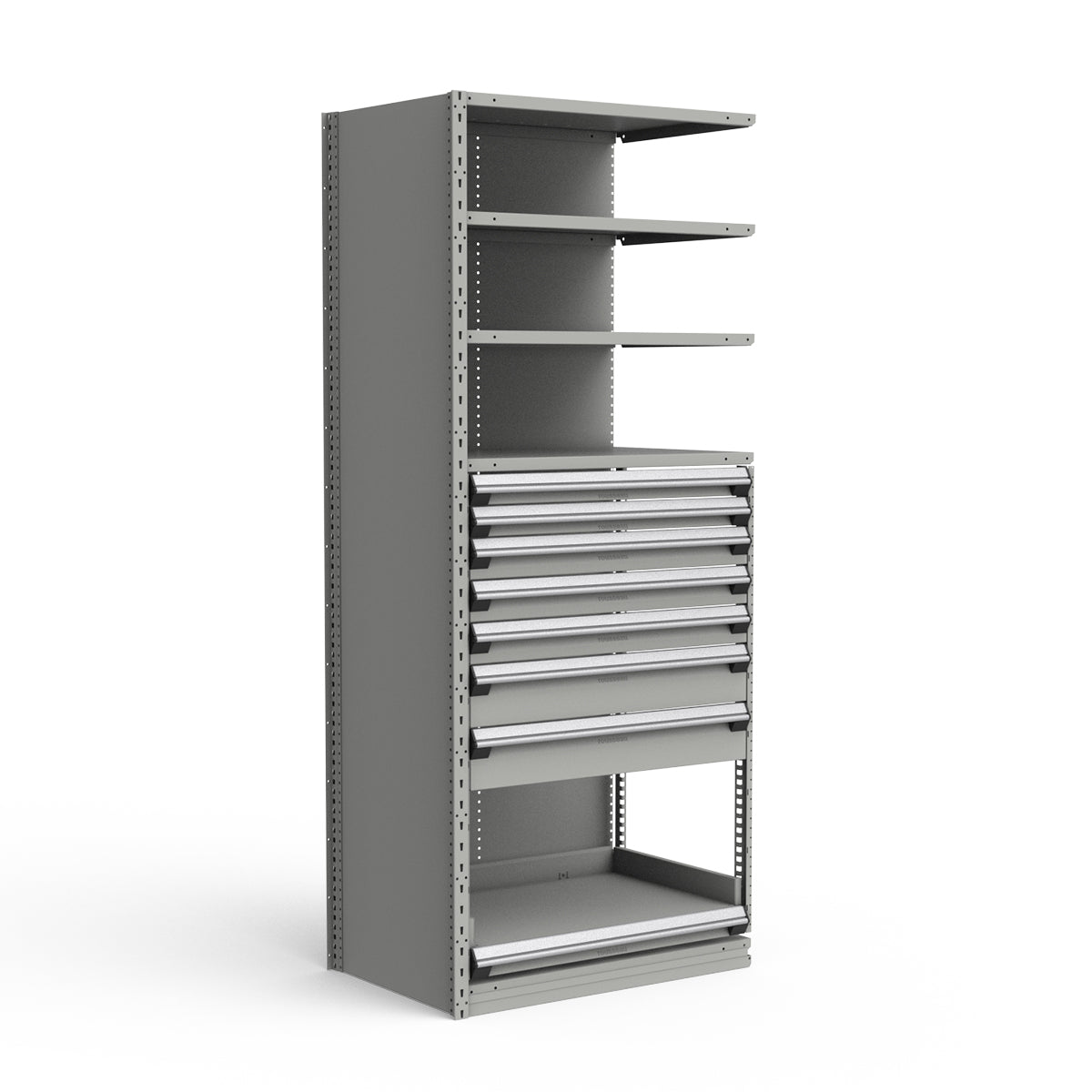 Shelving with Drawers - 48"H Drawer Bank - 7 drawers (Add-On)