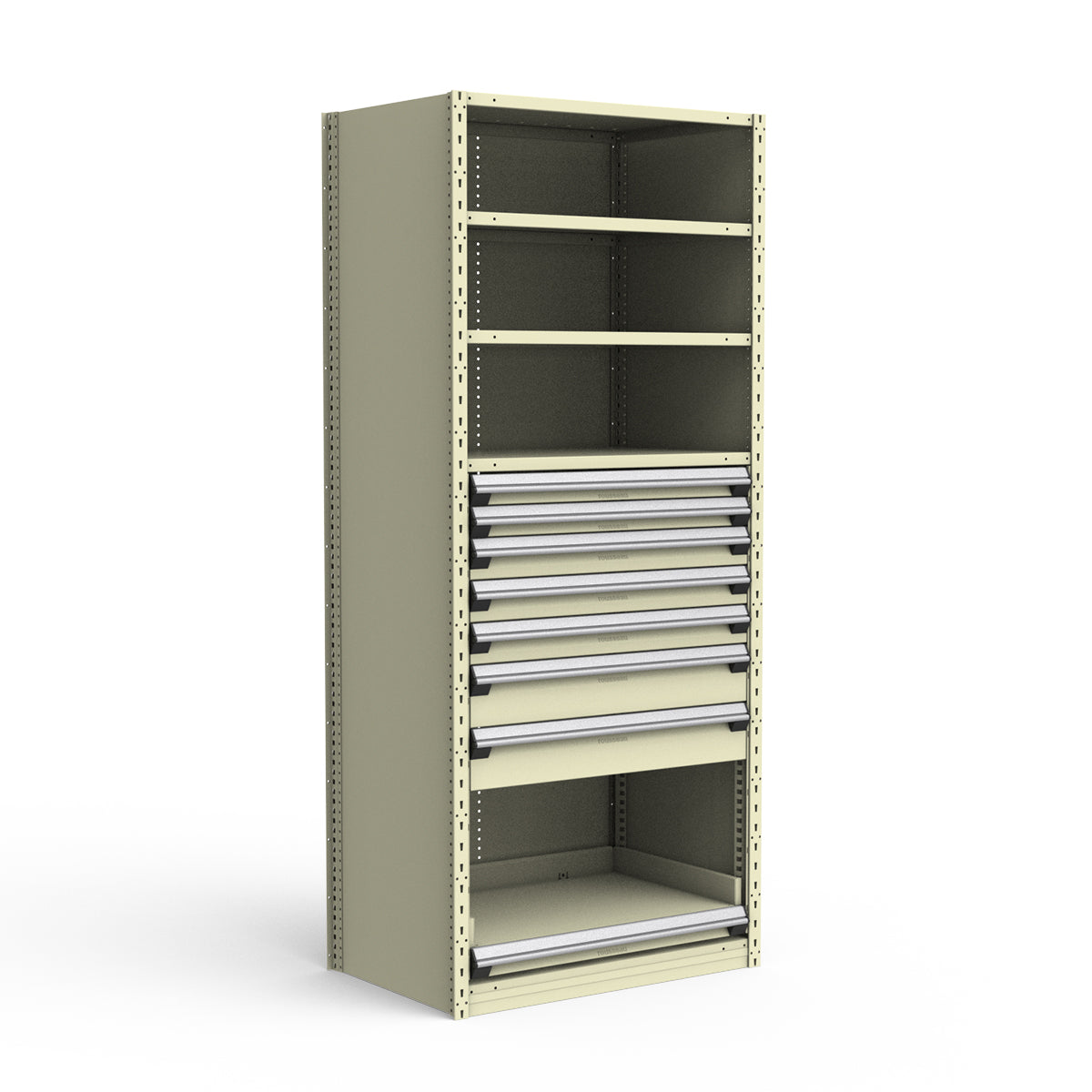 Shelving with Drawers - 48"H Drawer Bank - 7 drawers (Starter)