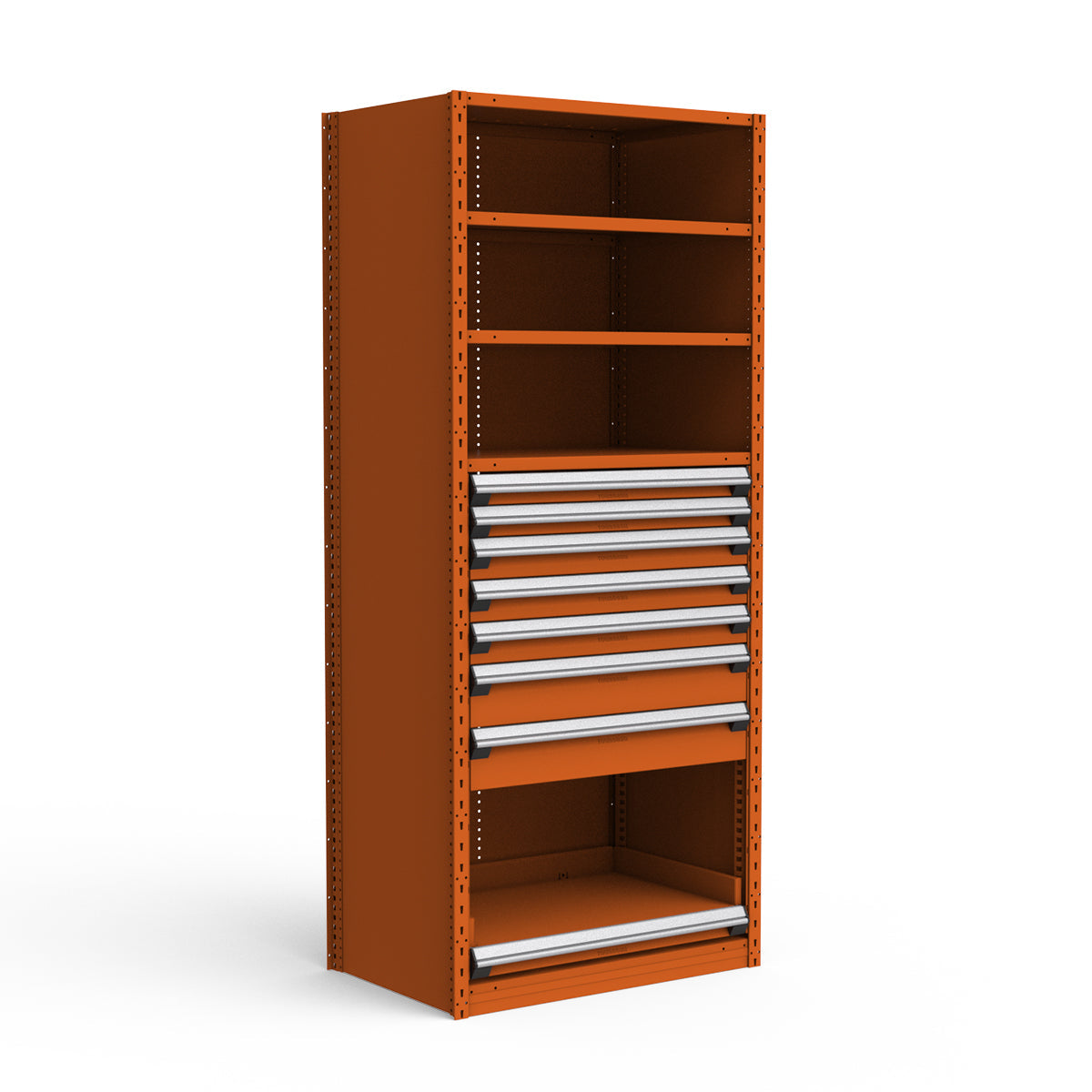 Shelving with Drawers - 48"H Drawer Bank - 7 drawers (Starter)