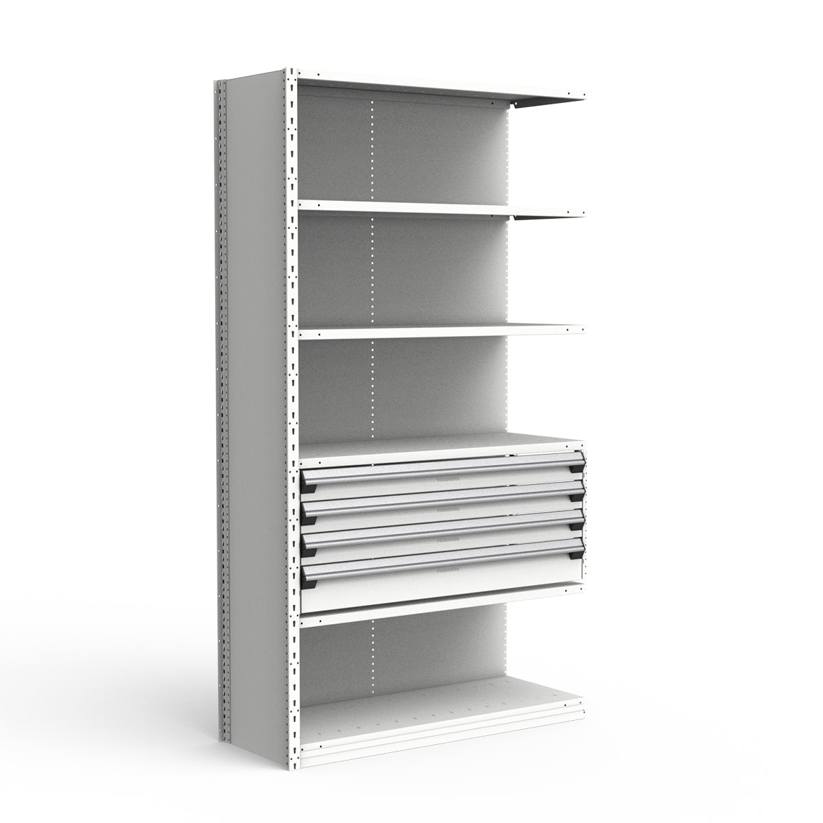 Shelving with Drawers - 18"H Drawer Bank - 4 drawers (Add-On)