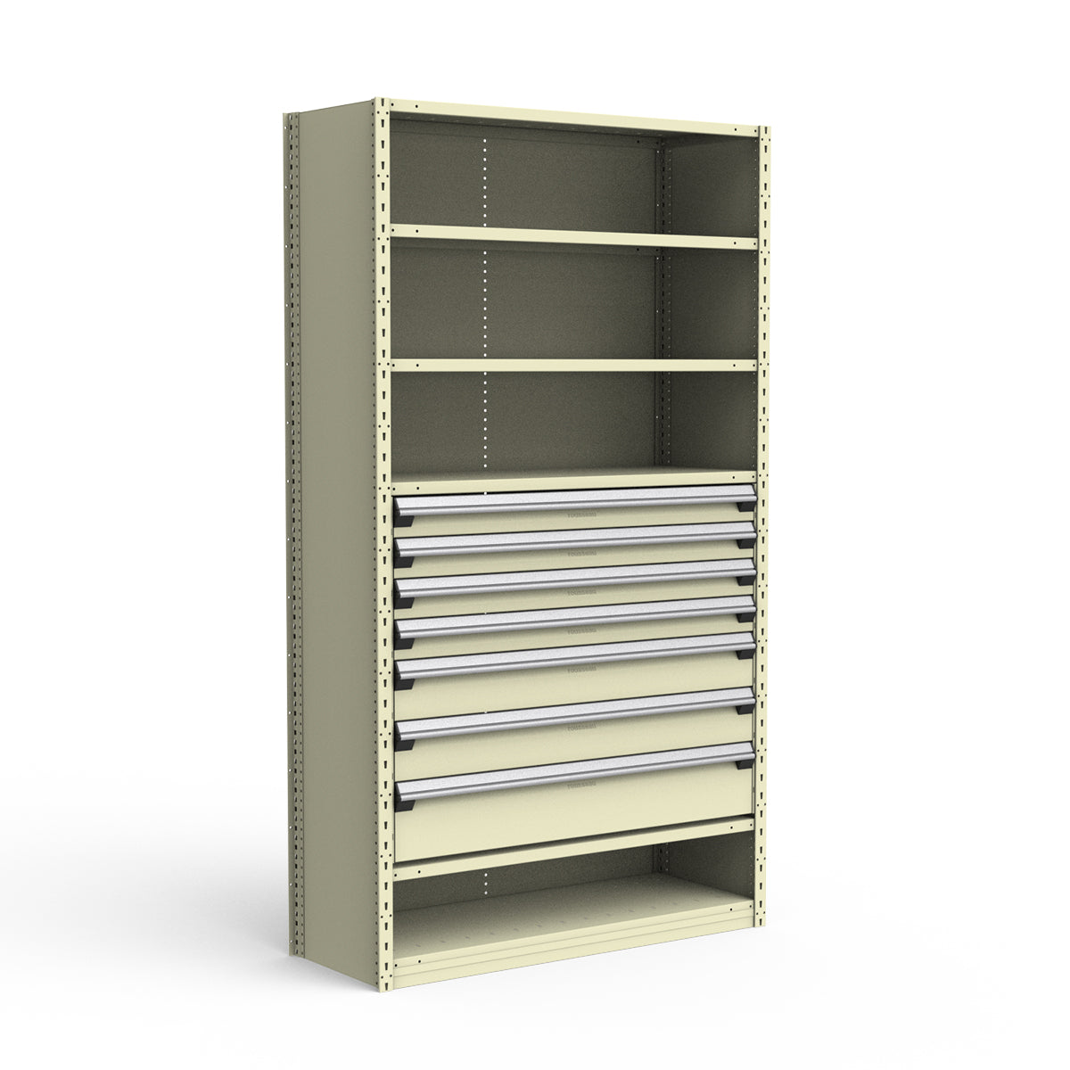 Shelving with Drawers - 36"H Drawer Bank - 7 drawers (Starter)