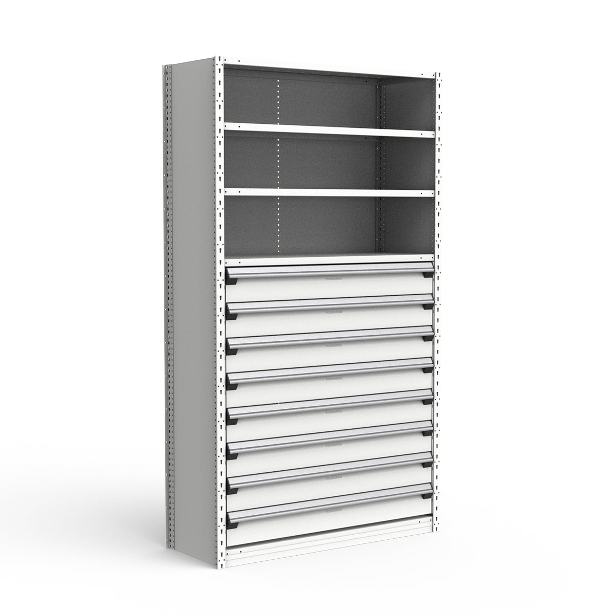 Shelving with Drawers - 48"H Drawer Bank - 8 drawers (Starter)