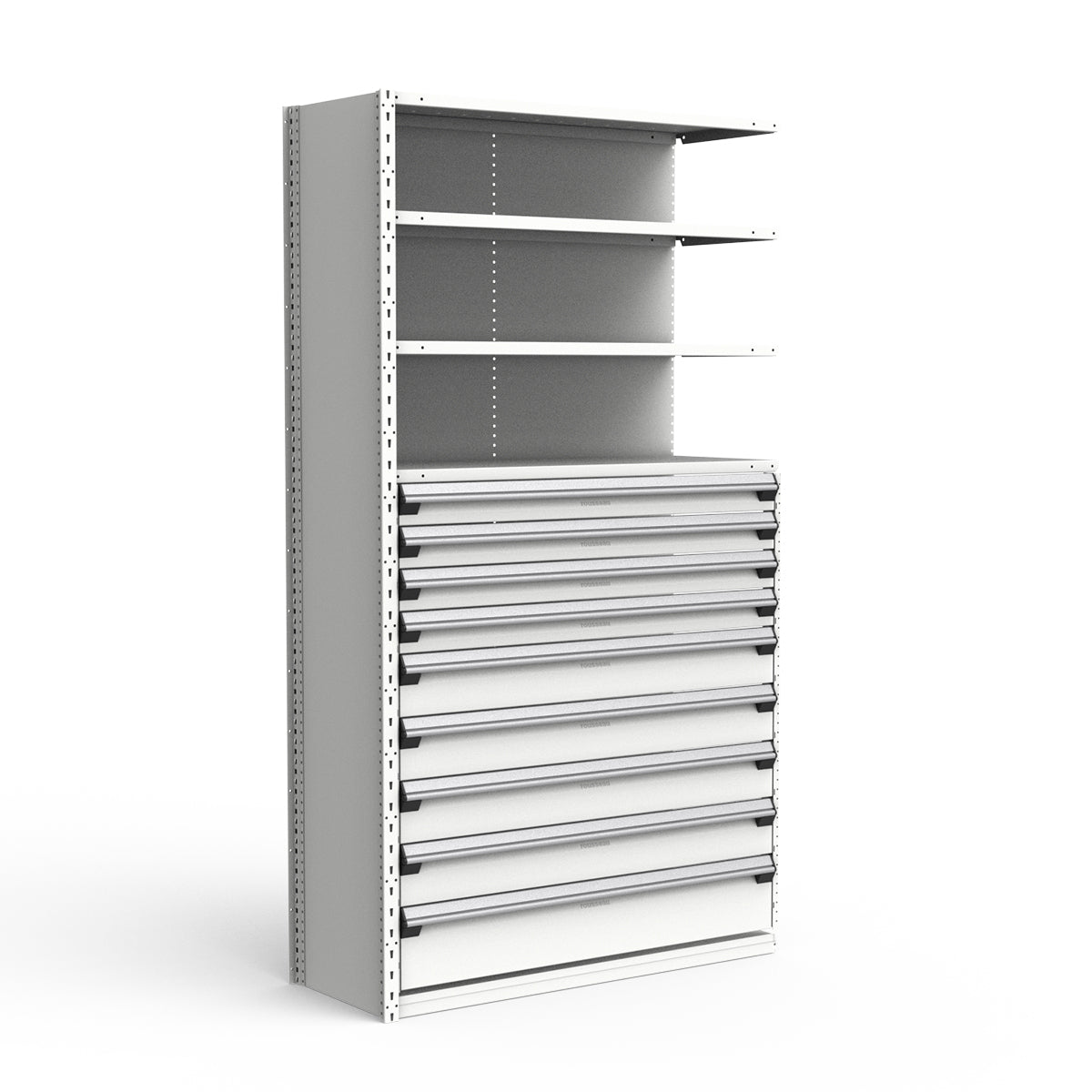 Shelving with Drawers - 48"H Drawer Bank - 9 drawers (Add-On)