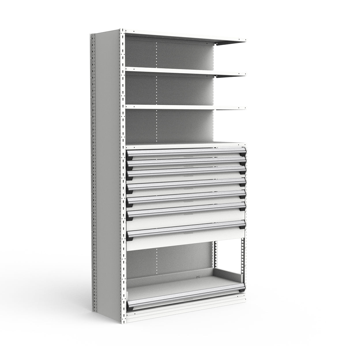 Shelving with Drawers - 48"H Drawer Bank - 7 drawers (Add-On)