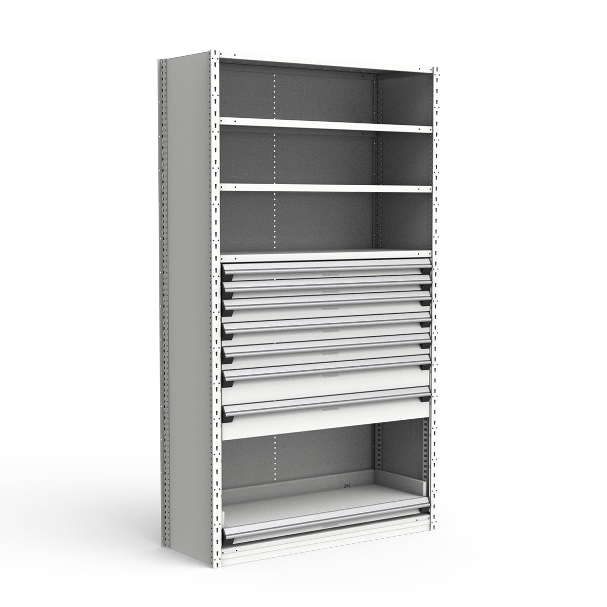 Shelving with Drawers - 48"H Drawer Bank - 7 drawers (Starter)