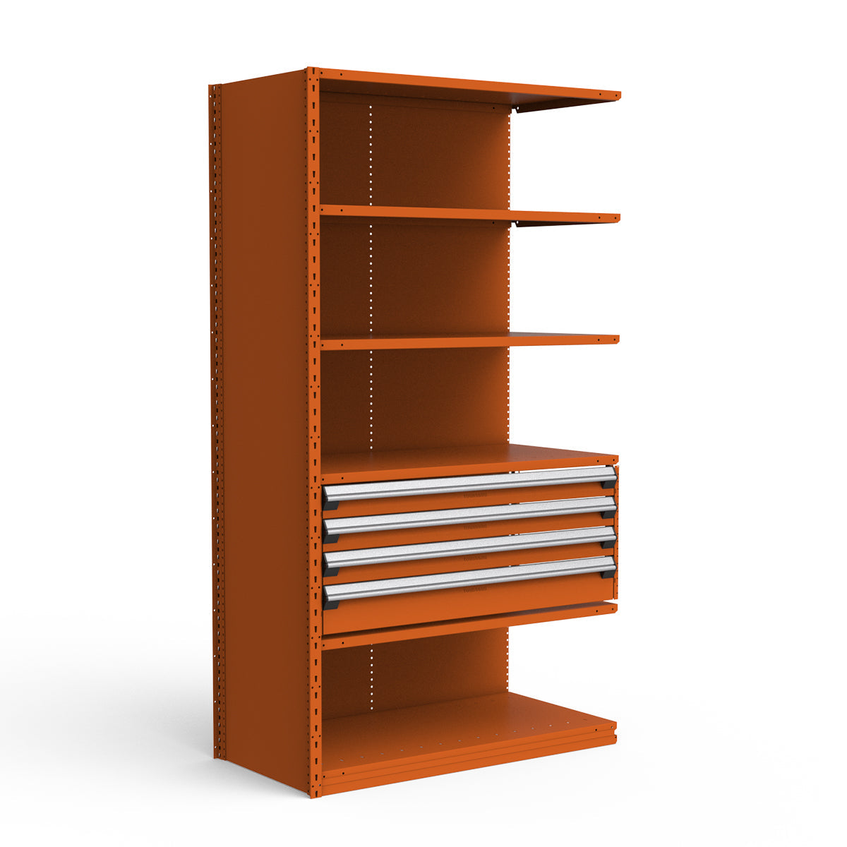 Shelving with Drawers - 18"H Drawer Bank - 4 drawers (Add-On)