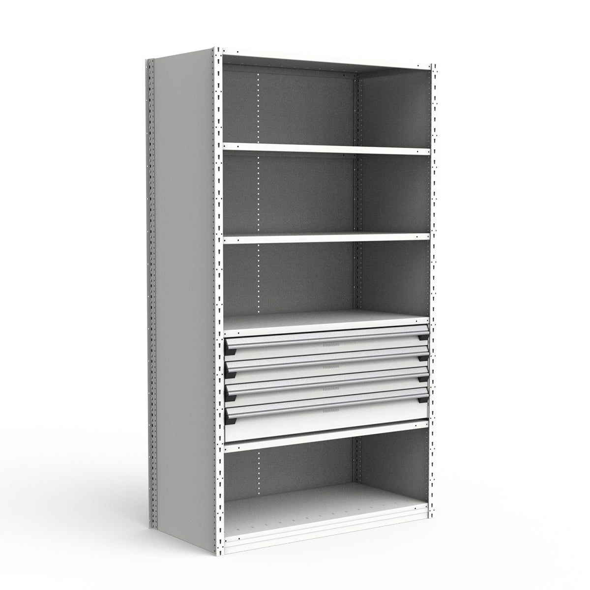 Shelving with Drawers - 18"H Drawer Bank - 4 drawers (Starter)