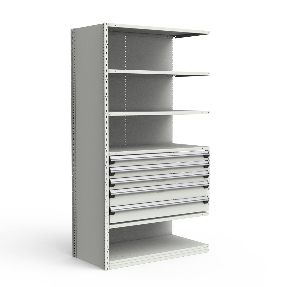Shelving with Drawers - 24"H Drawer Bank - 5 drawers (Add-On)