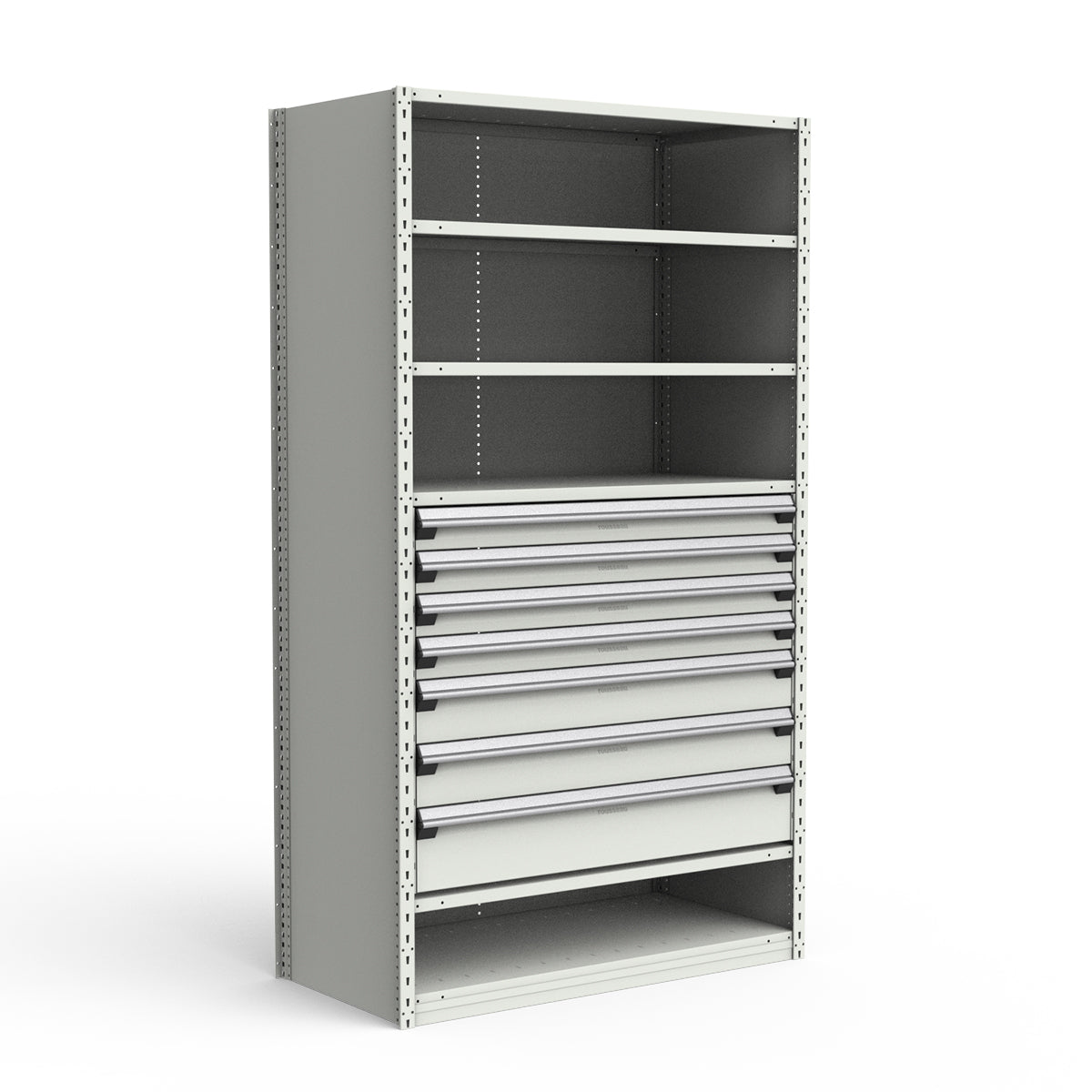 Shelving with Drawers - 36"H Drawer Bank - 7 drawers (Starter)