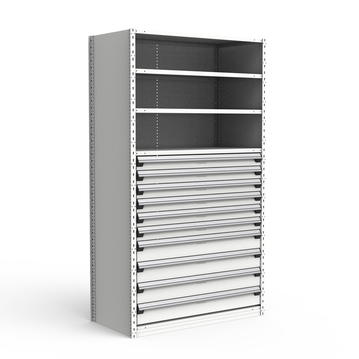 Shelving with Drawers - 48"H Drawer Bank - 10 drawers (Starter)