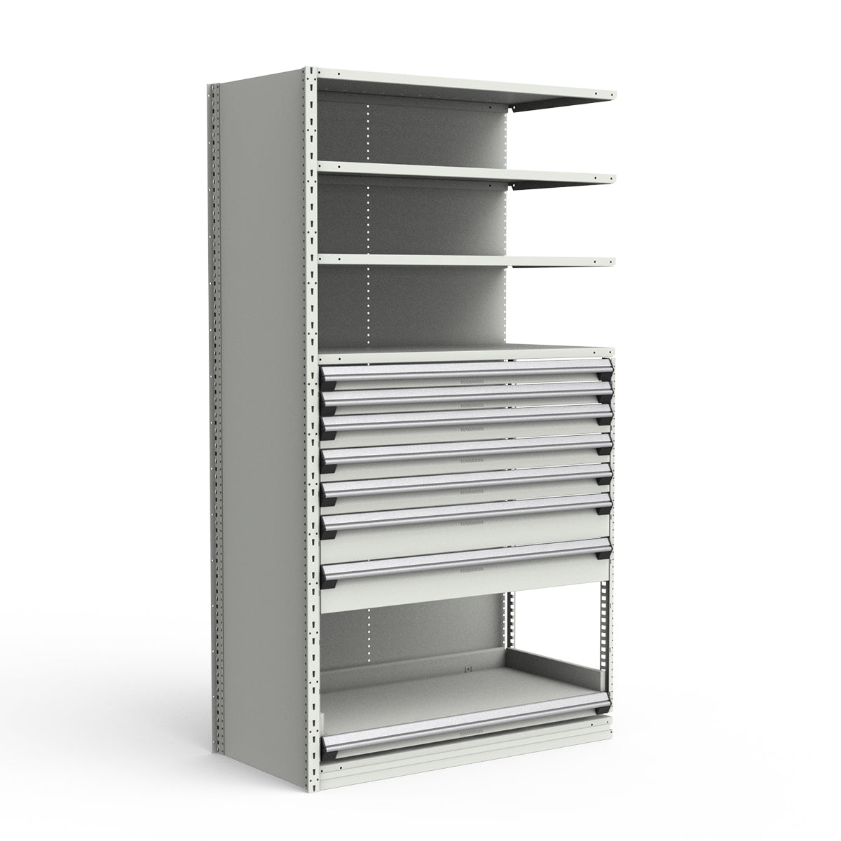 Shelving with Drawers - 48"H Drawer Bank - 7 drawers (Add-On)