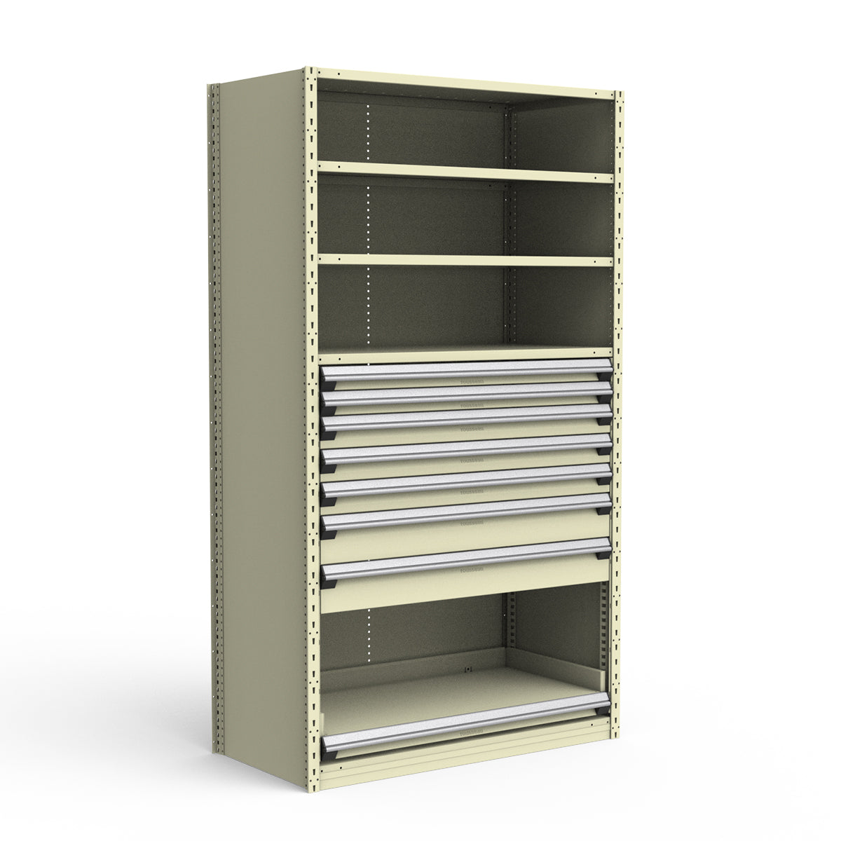 Shelving with Drawers - 48"H Drawer Bank - 7 drawers (Starter)