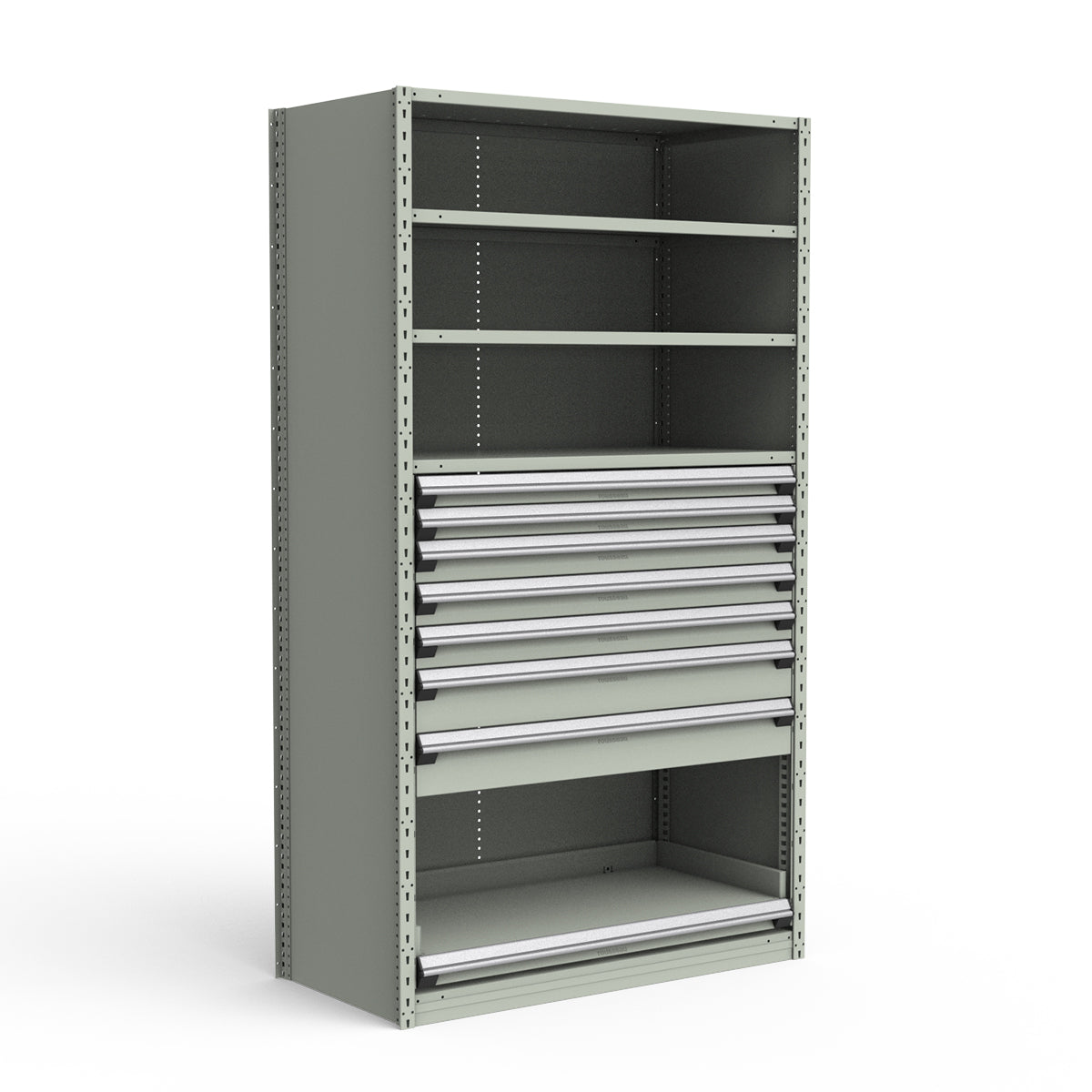 Shelving with Drawers - 48"H Drawer Bank - 7 drawers (Starter)