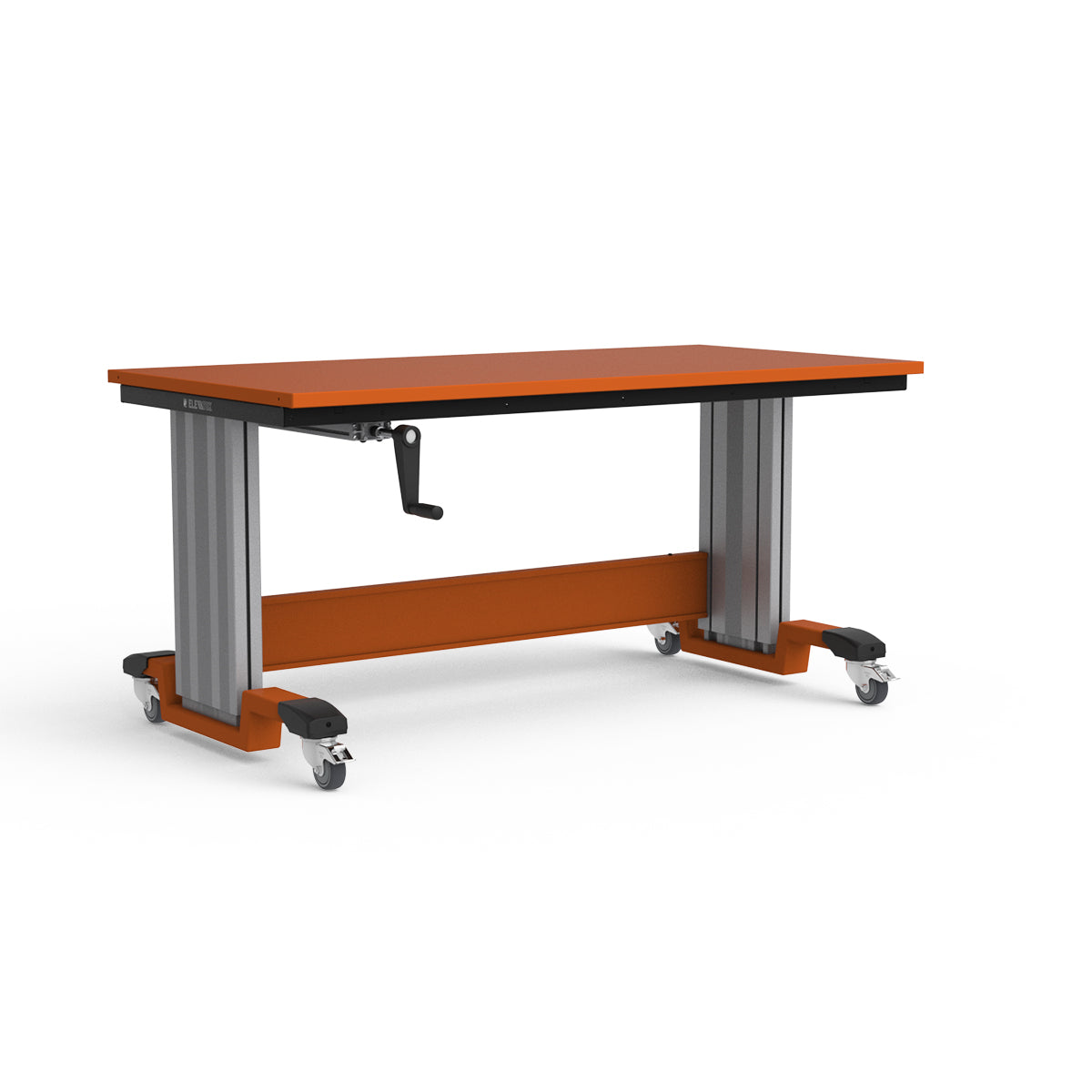 Mobile Adjustable Height Workbench - Painted Steel Top
