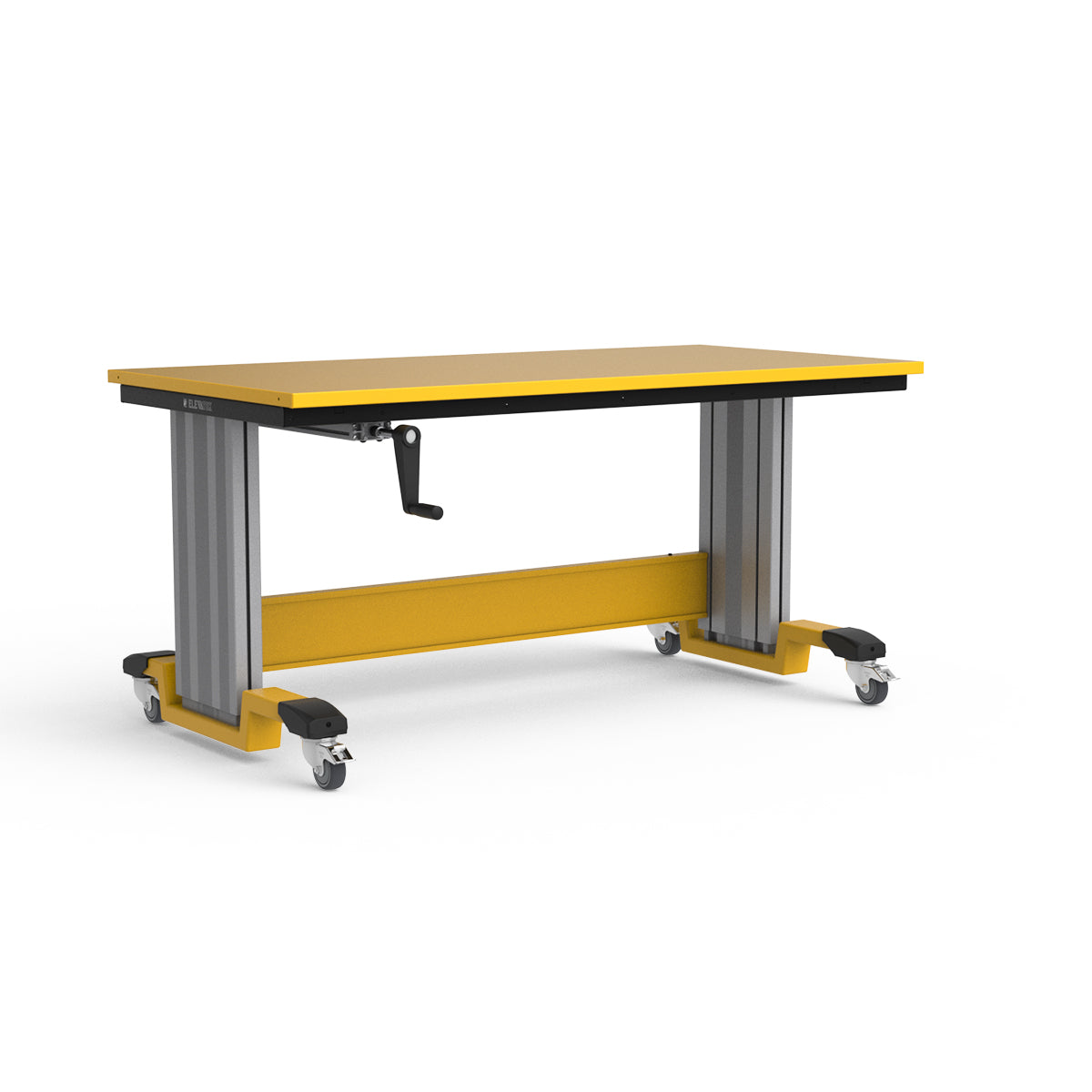 Mobile Adjustable Height Workbench - Painted Steel Top