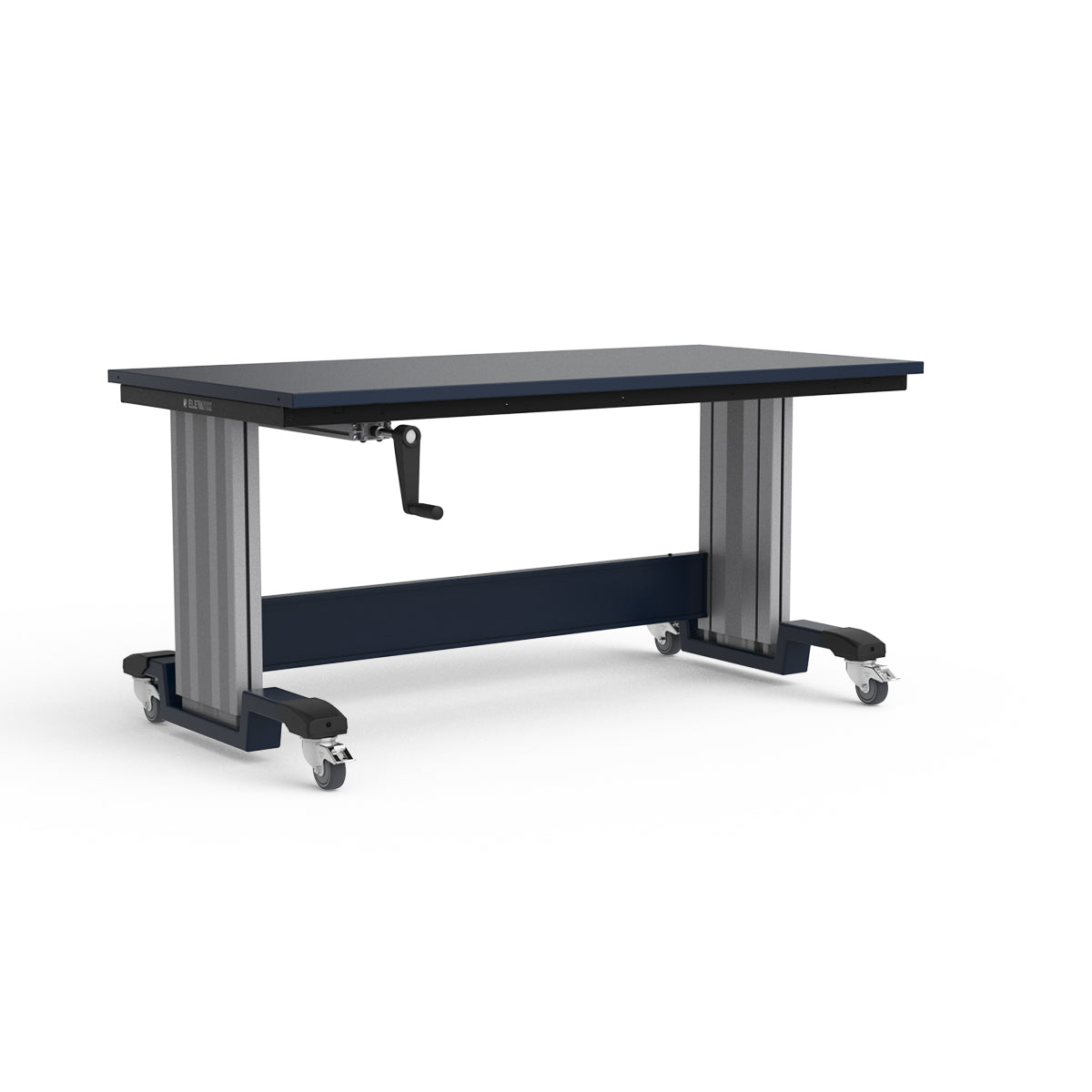 Mobile Adjustable Height Workbench - Painted Steel Top