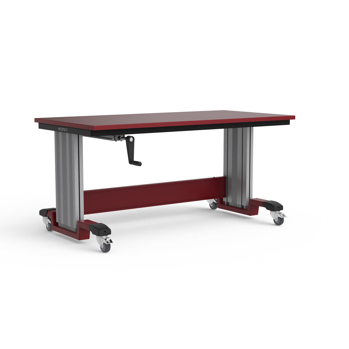 Mobile Adjustable Height Workbench - Painted Steel Top