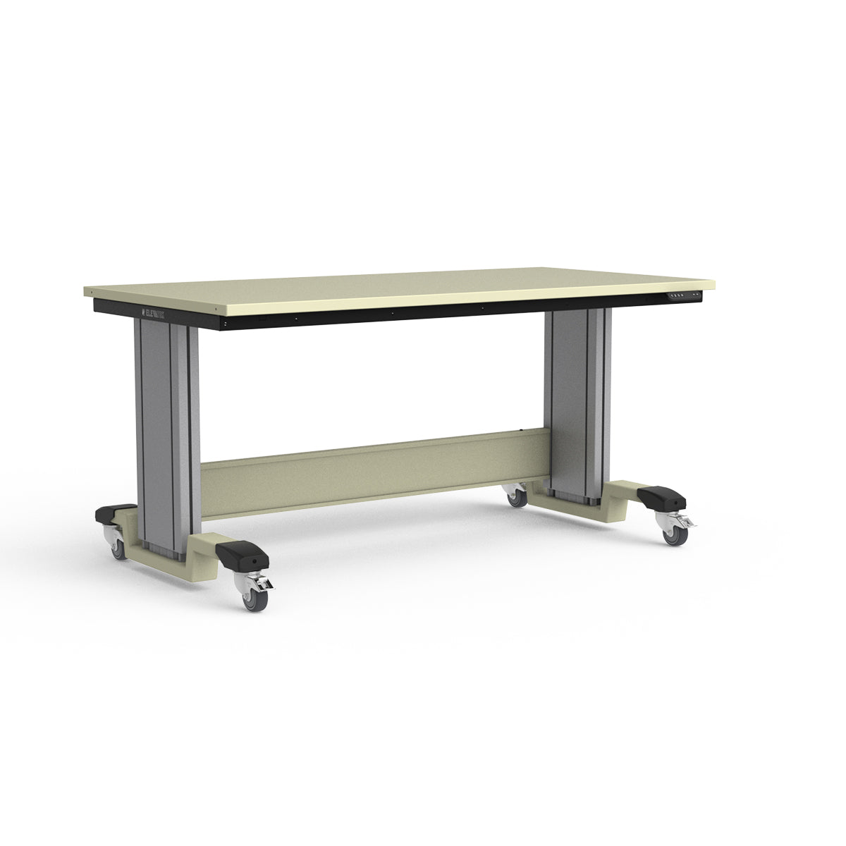 Mobile Adjustable Height Workbench - Painted Steel Top