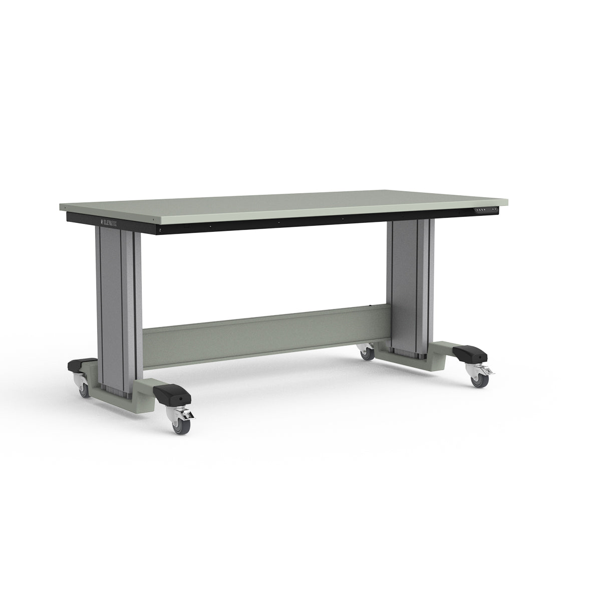 Mobile Adjustable Height Workbench - Painted Steel Top