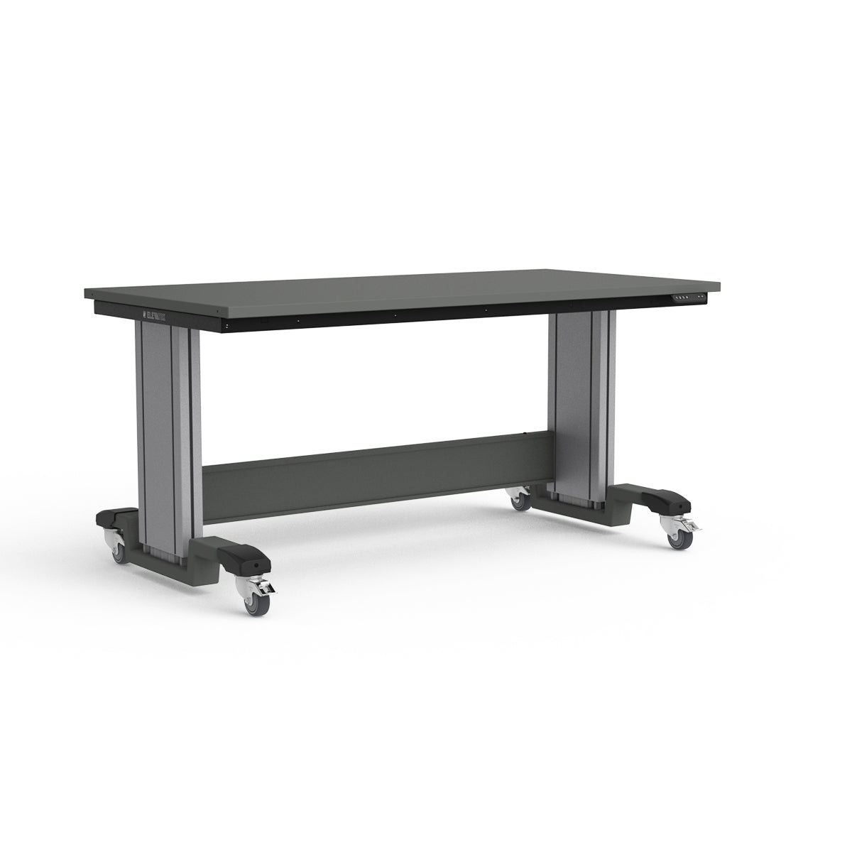 Mobile Adjustable Height Workbench - Painted Steel Top