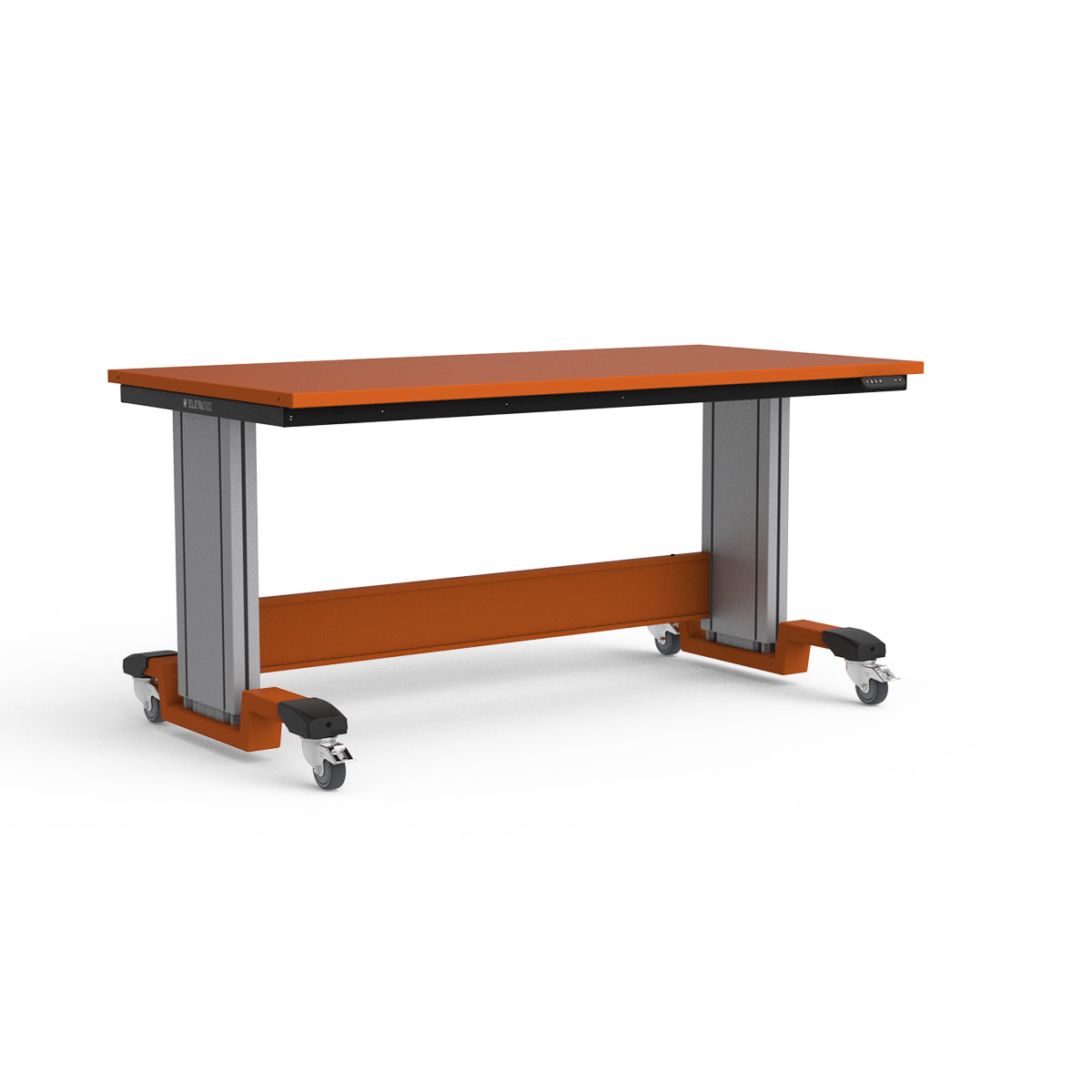 Mobile Adjustable Height Workbench - Painted Steel Top