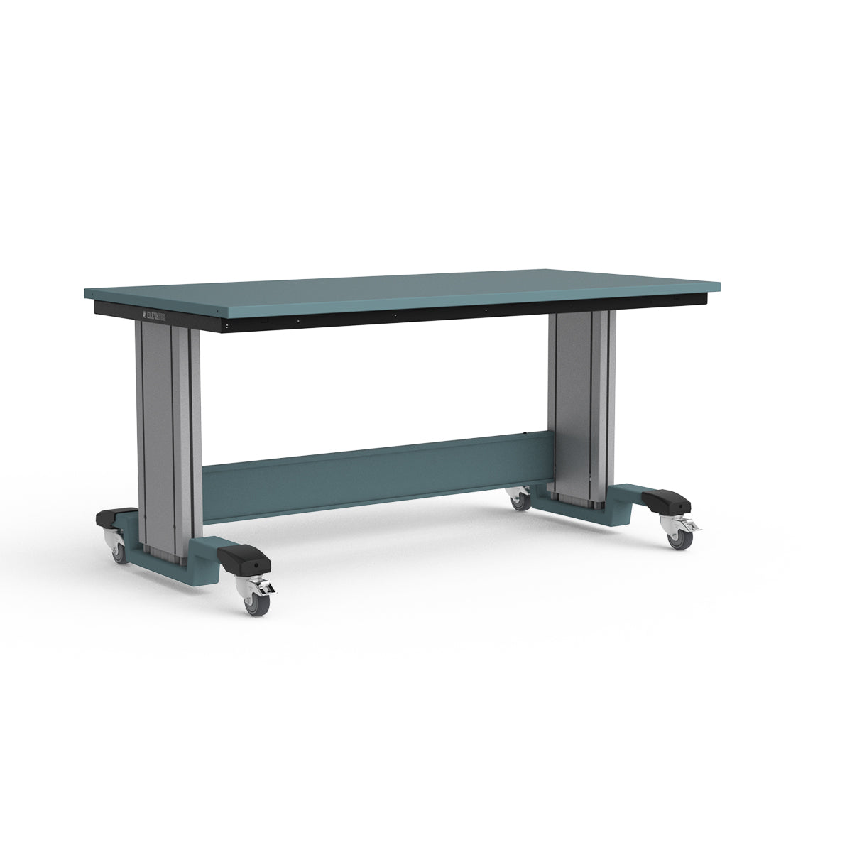 Mobile Adjustable Height Workbench - Painted Steel Top