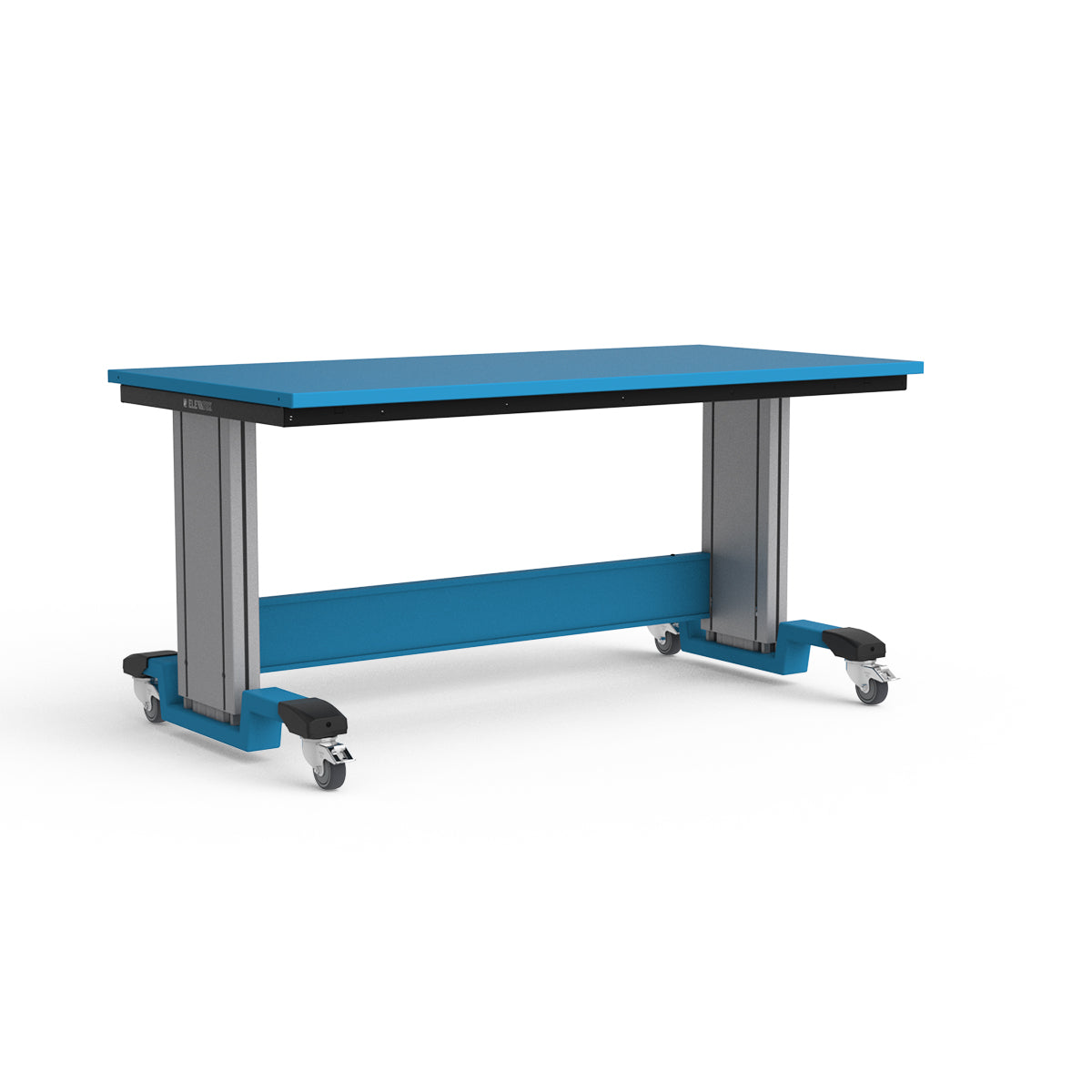 Mobile Adjustable Height Workbench - Painted Steel Top