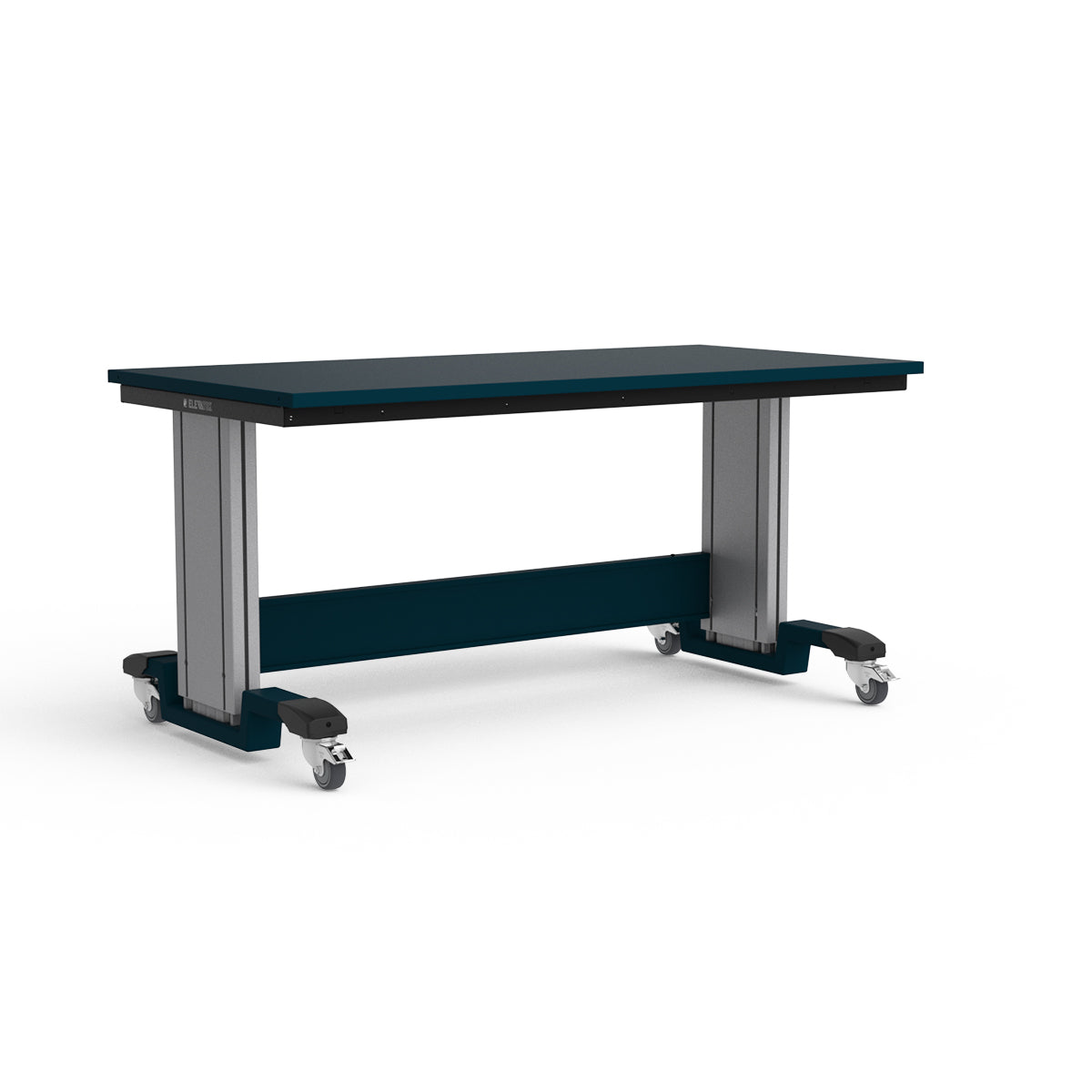 Mobile Adjustable Height Workbench - Painted Steel Top