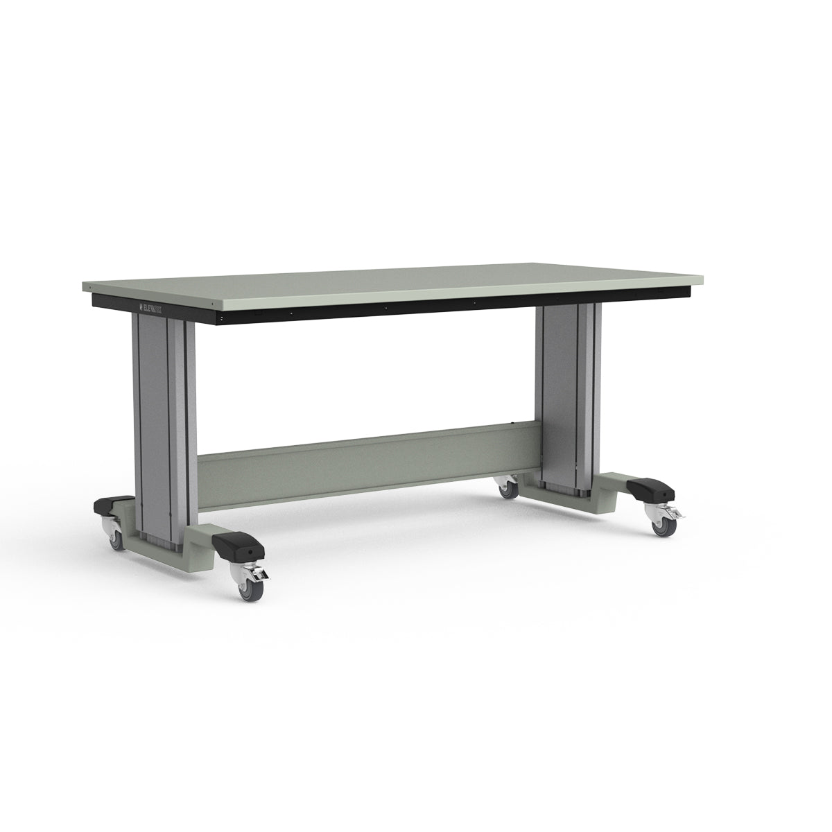 Mobile Adjustable Height Workbench - Painted Steel Top