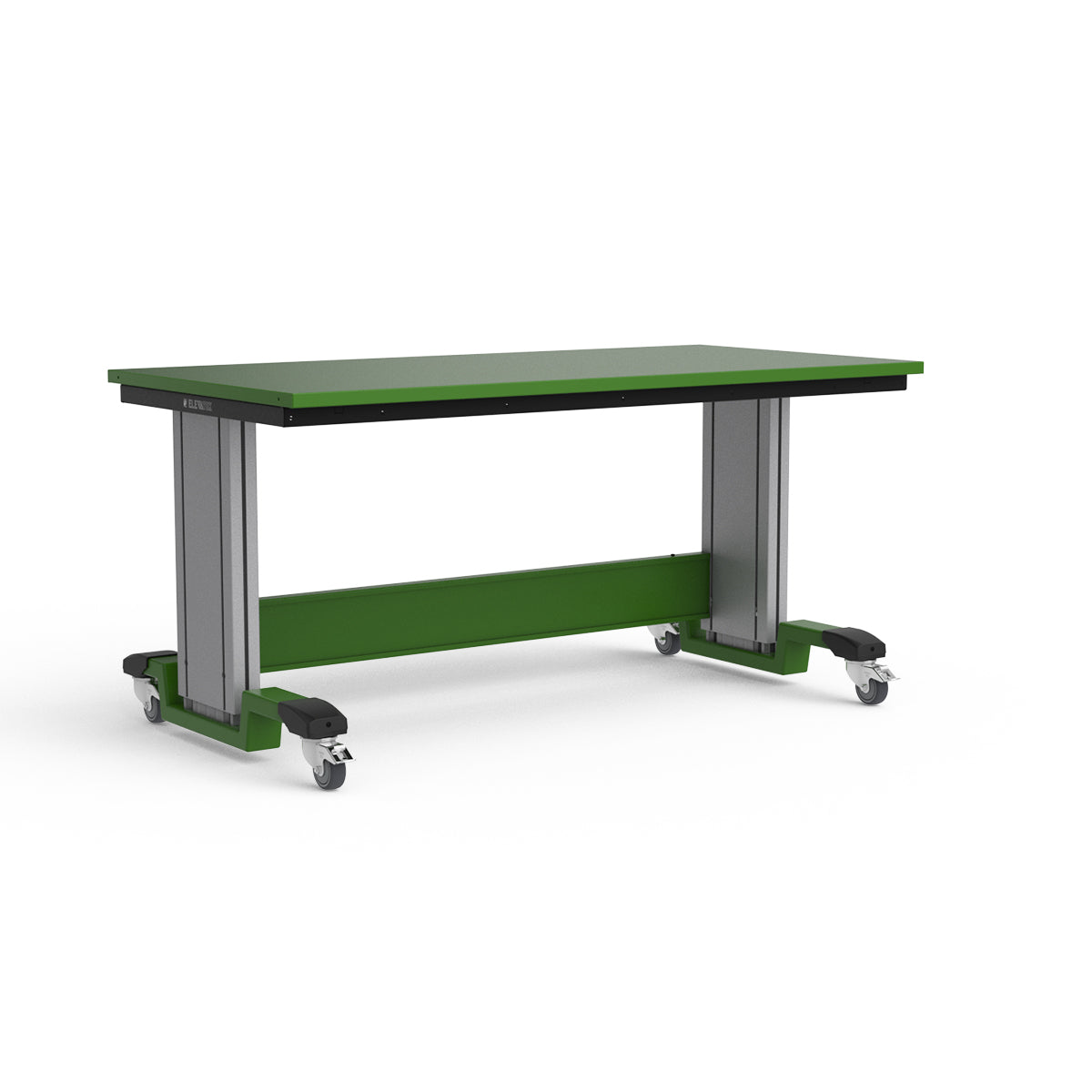 Mobile Adjustable Height Workbench - Painted Steel Top