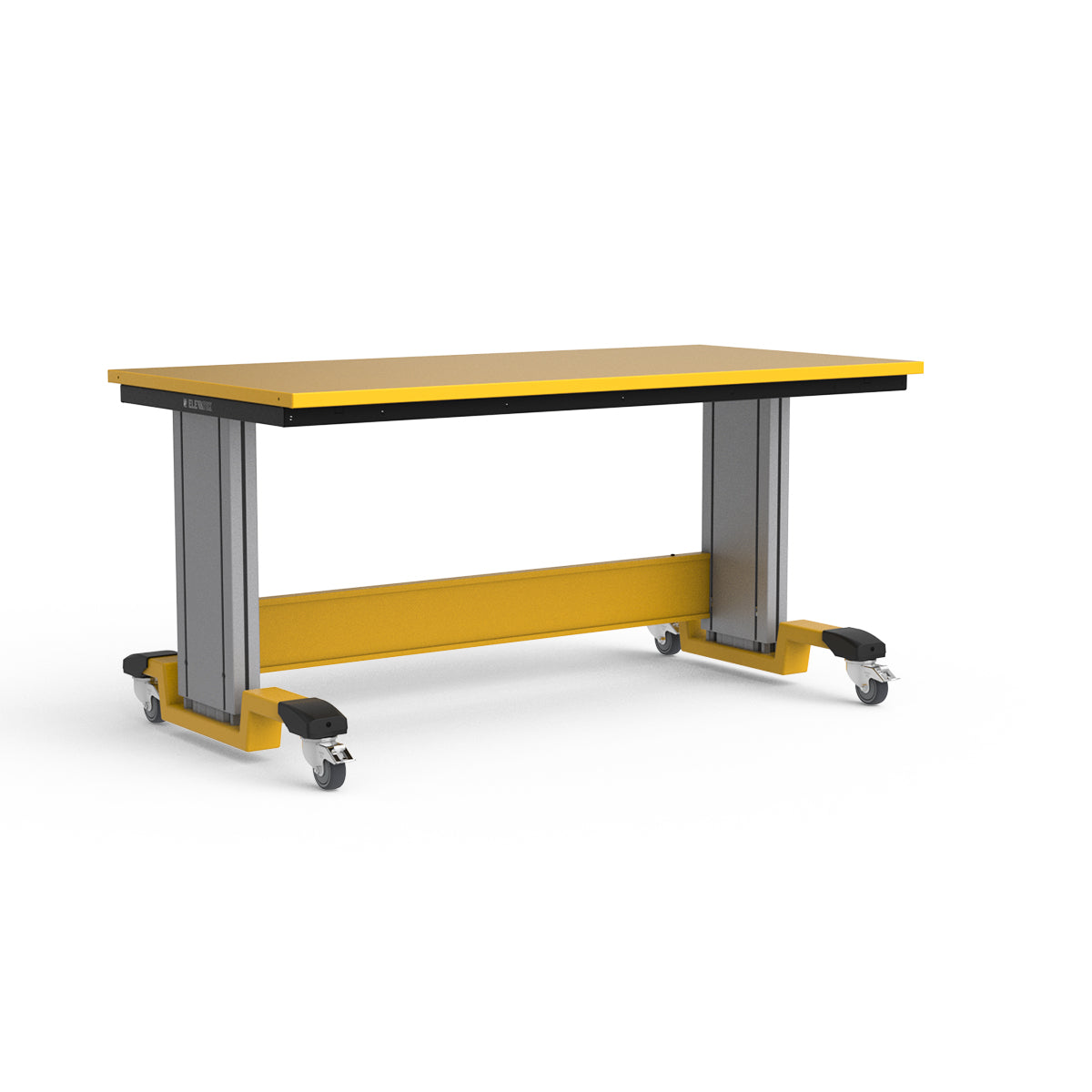 Mobile Adjustable Height Workbench - Painted Steel Top