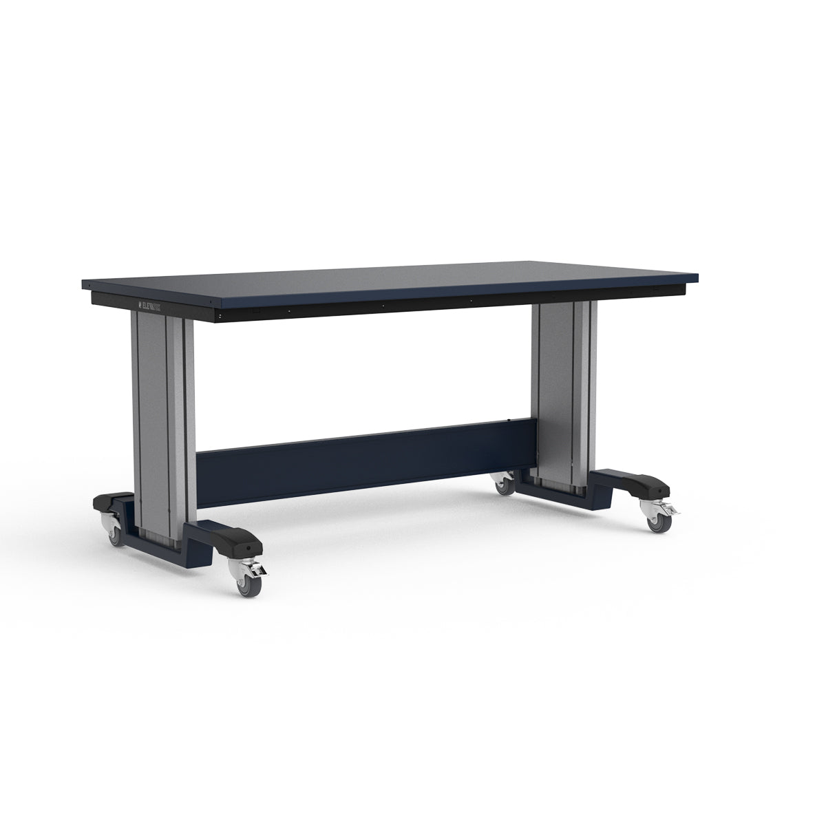 Mobile Adjustable Height Workbench - Painted Steel Top