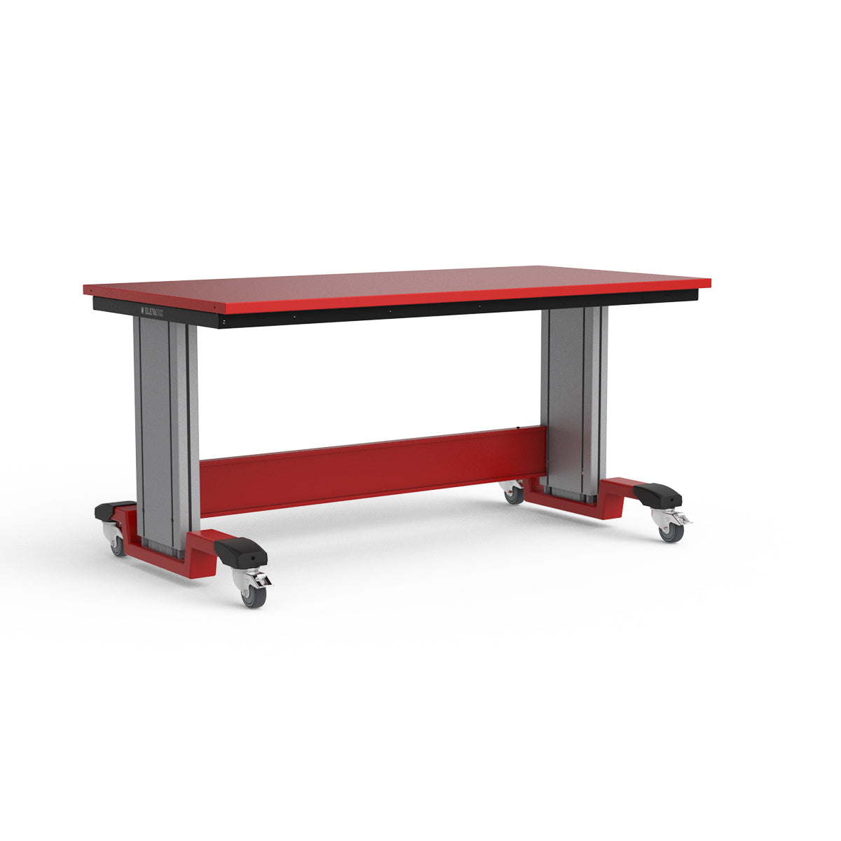Mobile Adjustable Height Workbench - Painted Steel Top
