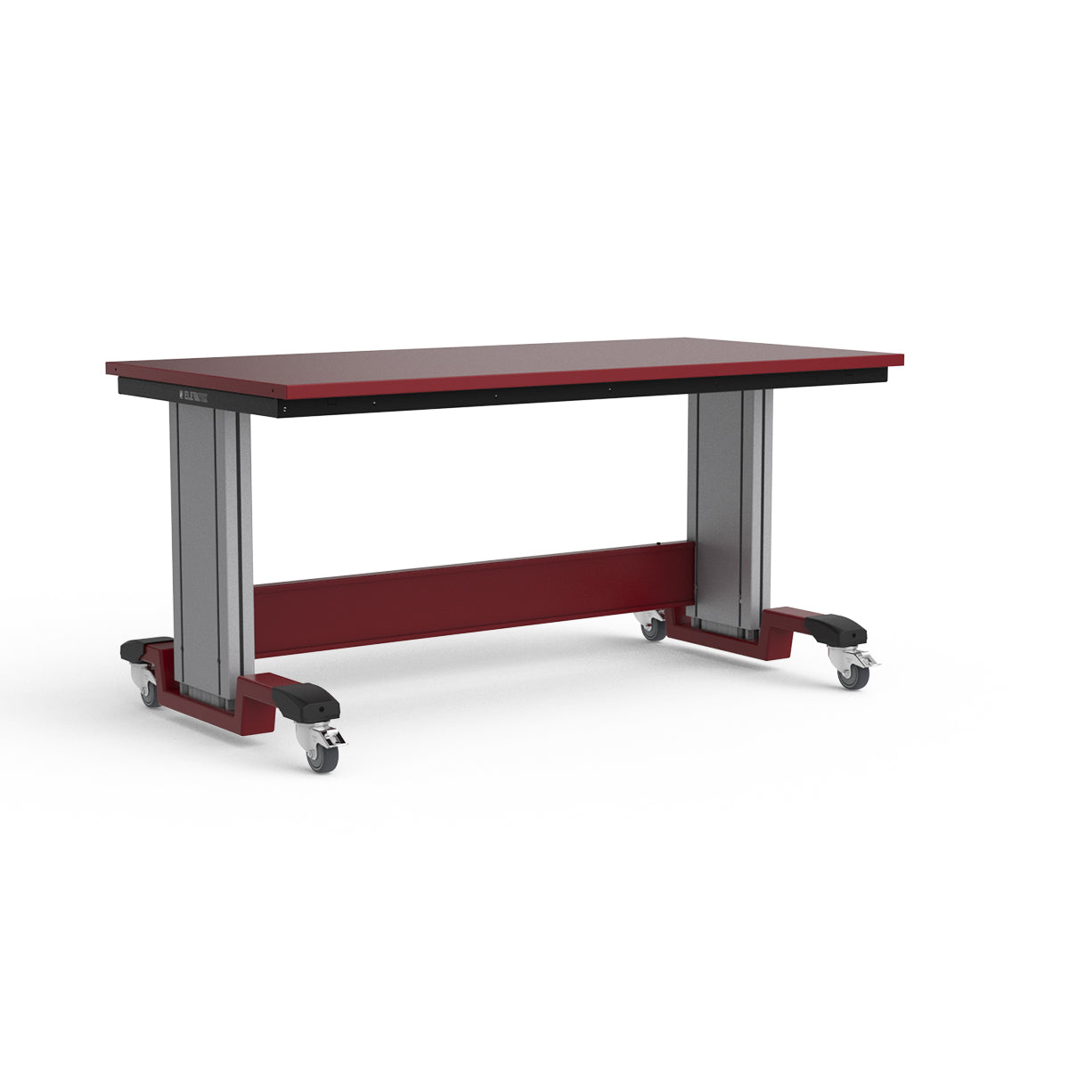 Mobile Adjustable Height Workbench - Painted Steel Top