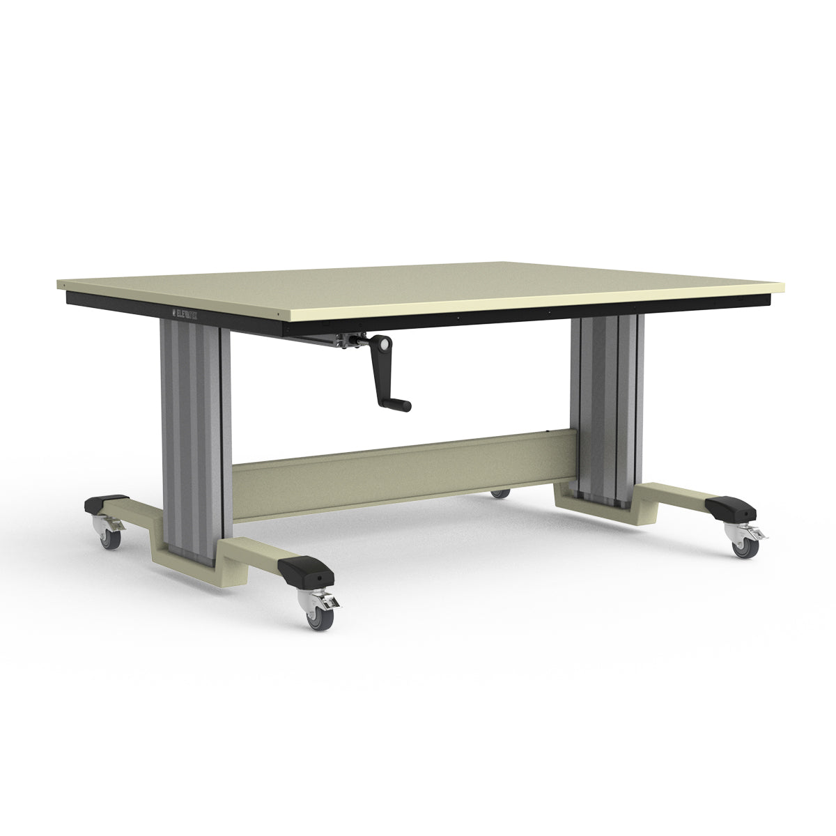 Mobile Adjustable Height Workbench - Painted Steel Top