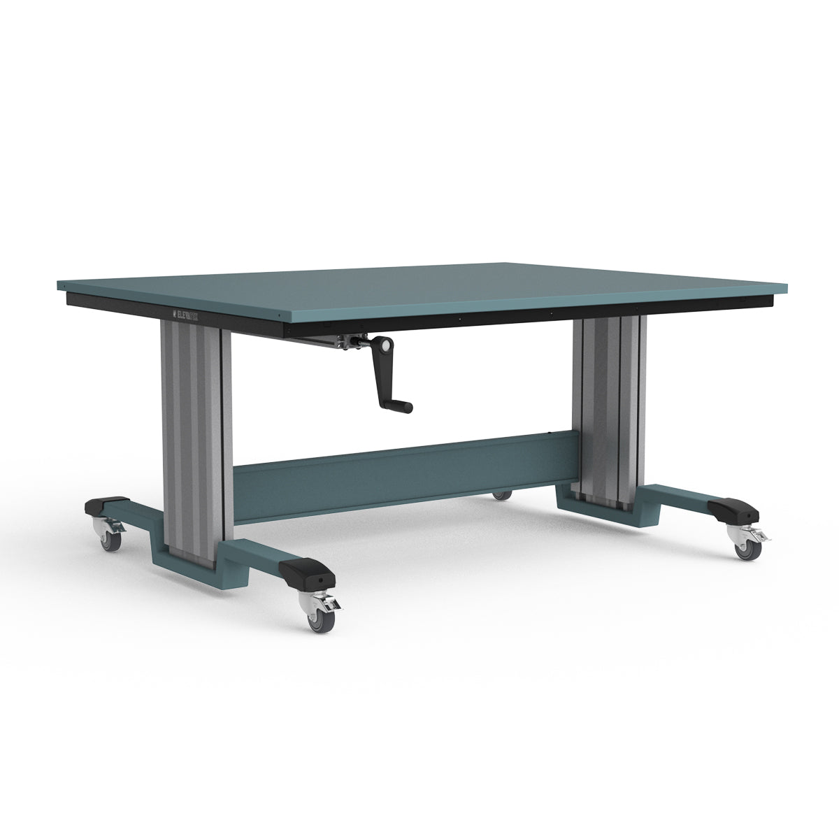 Mobile Adjustable Height Workbench - Painted Steel Top