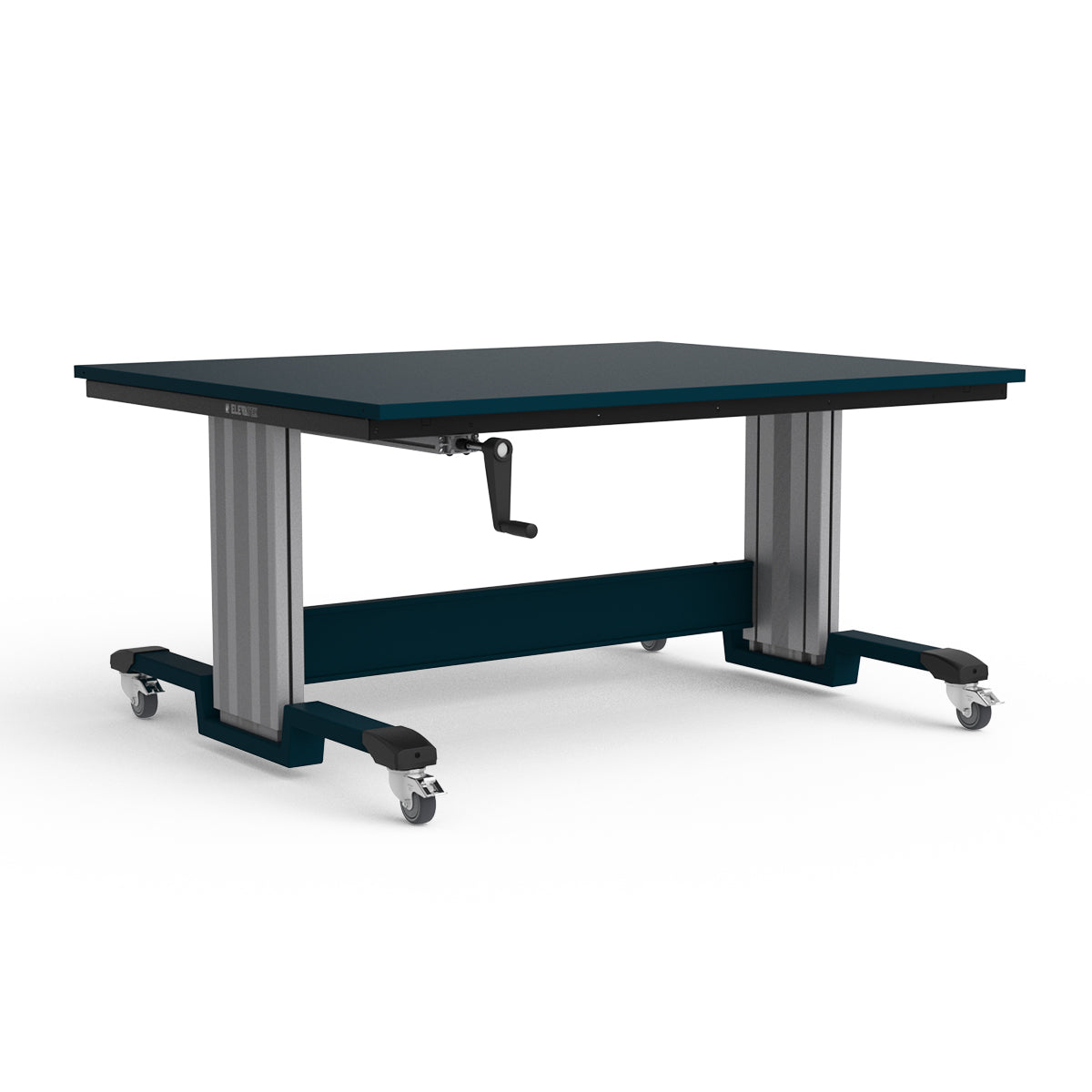 Mobile Adjustable Height Workbench - Painted Steel Top