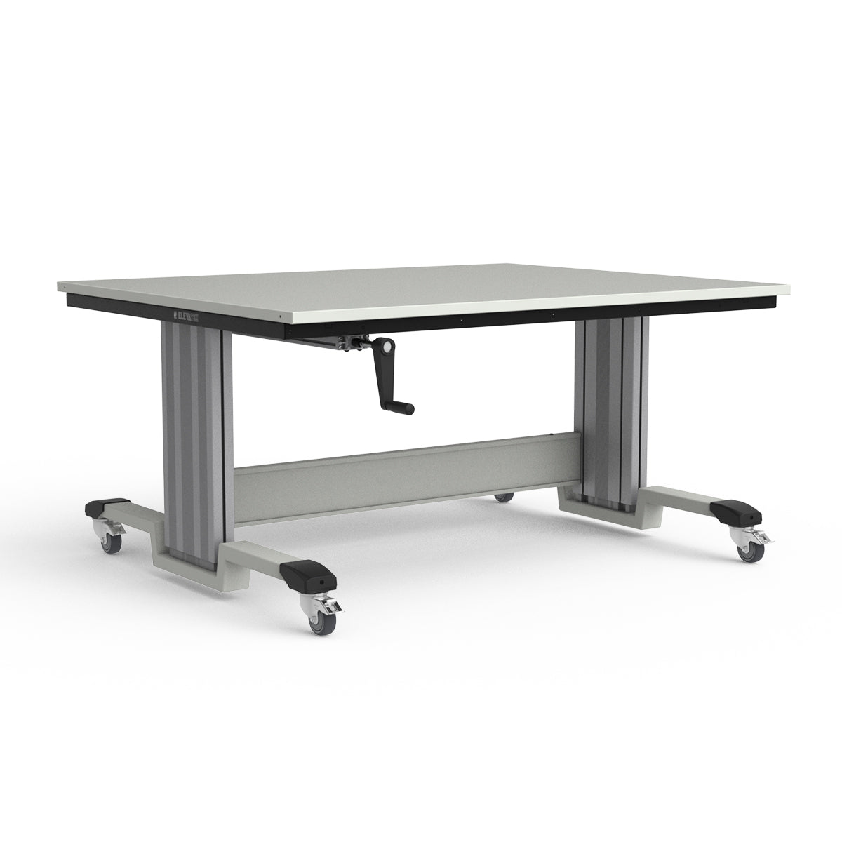 Mobile Adjustable Height Workbench - Painted Steel Top
