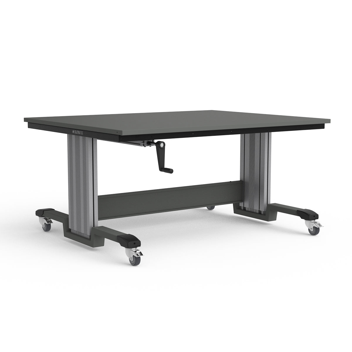 Mobile Adjustable Height Workbench - Painted Steel Top