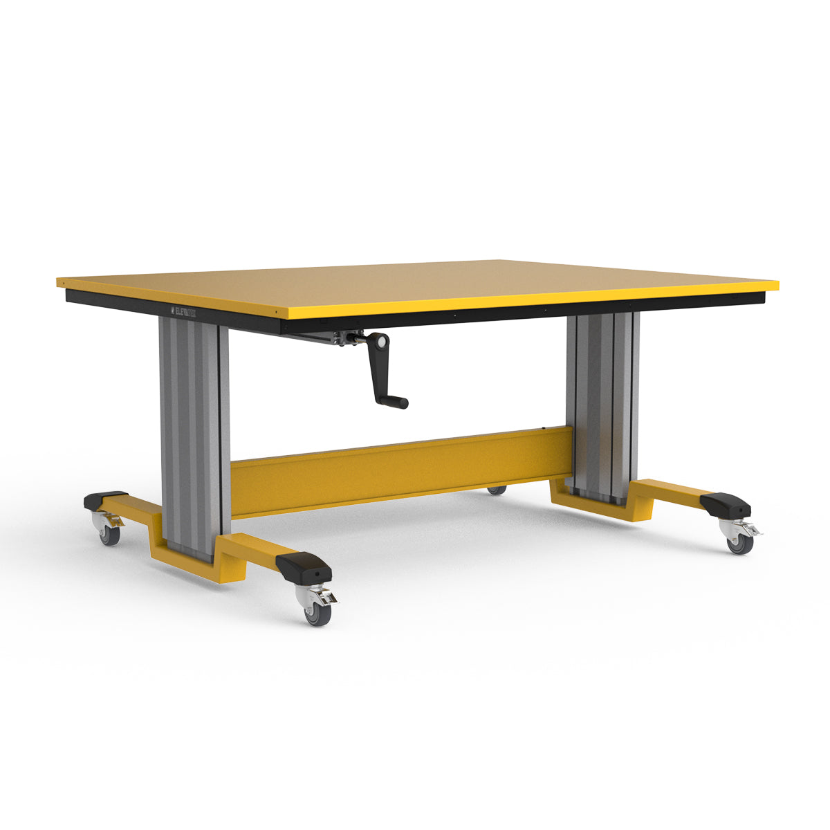 Mobile Adjustable Height Workbench - Painted Steel Top