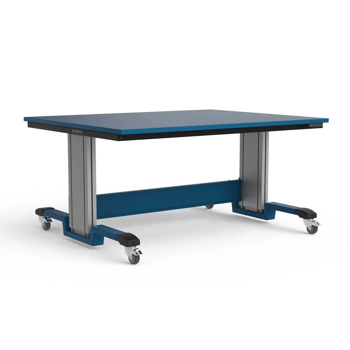 Mobile Adjustable Height Workbench - Painted Steel Top