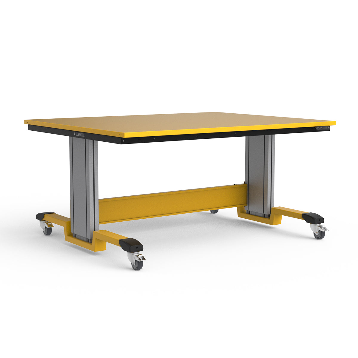 Mobile Adjustable Height Workbench - Painted Steel Top